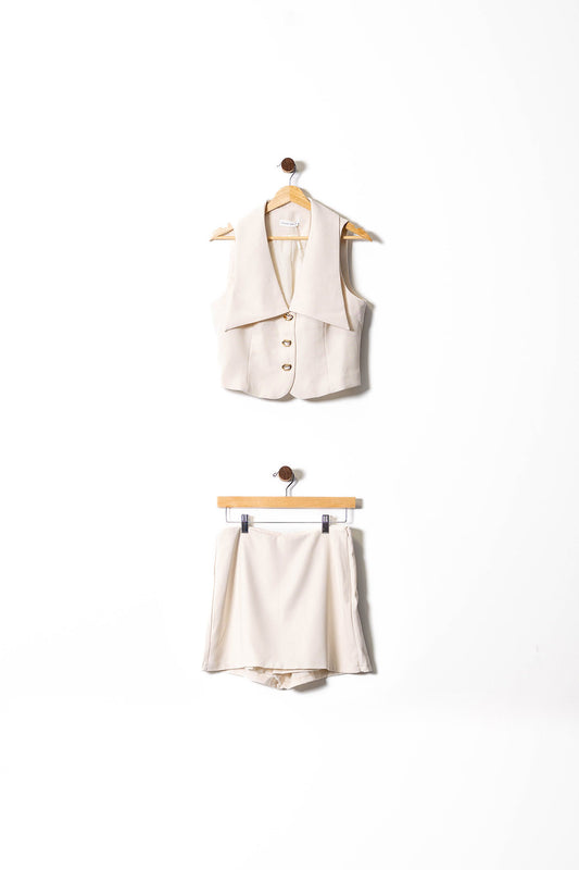 Statement Collar Vest & Skort Set