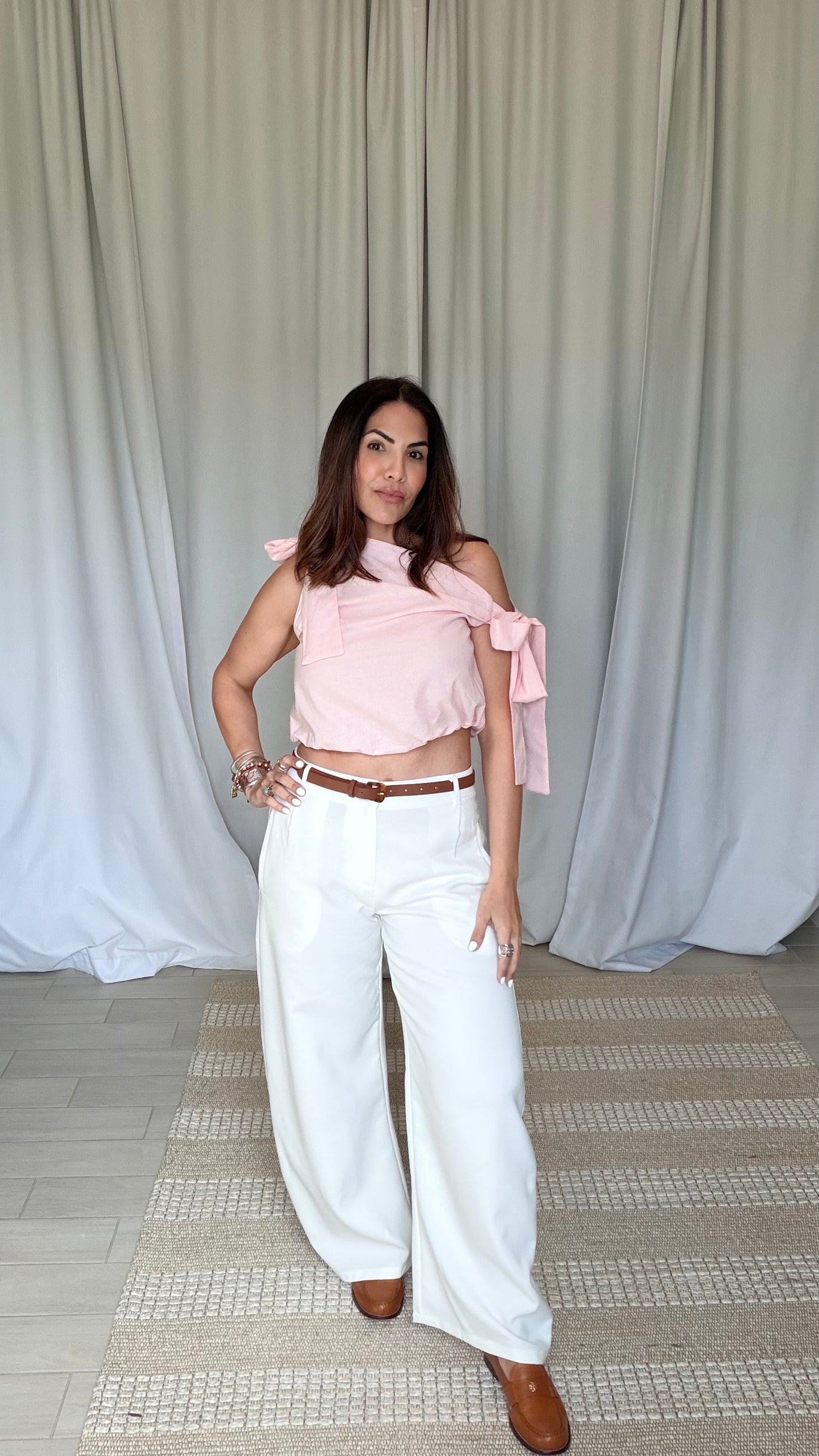 BOW TIES SHOULDER TOP
