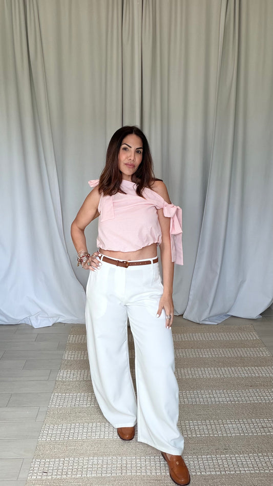 BOW TIES SHOULDER TOP