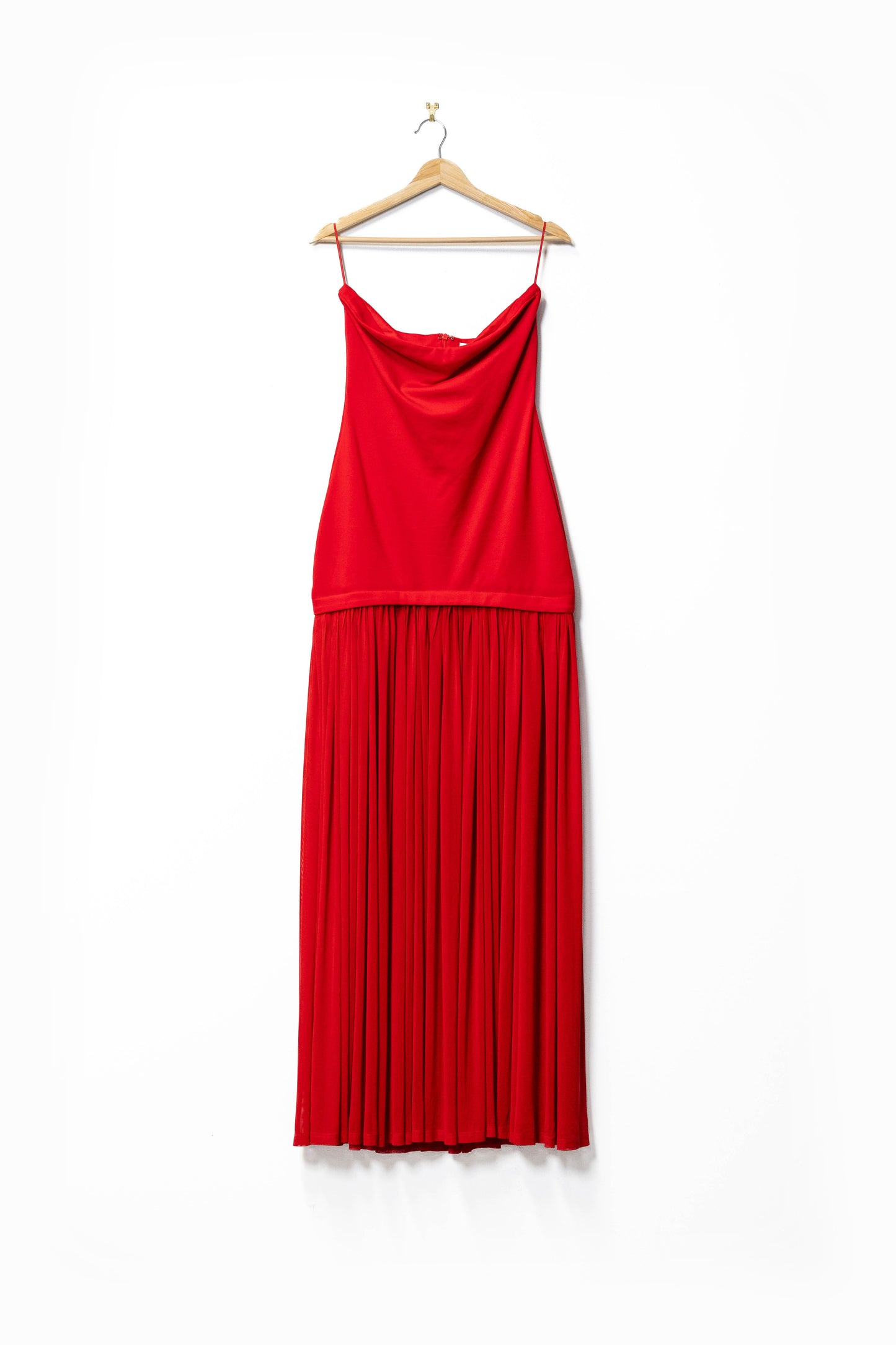Tube maxi dress w/shirred chif