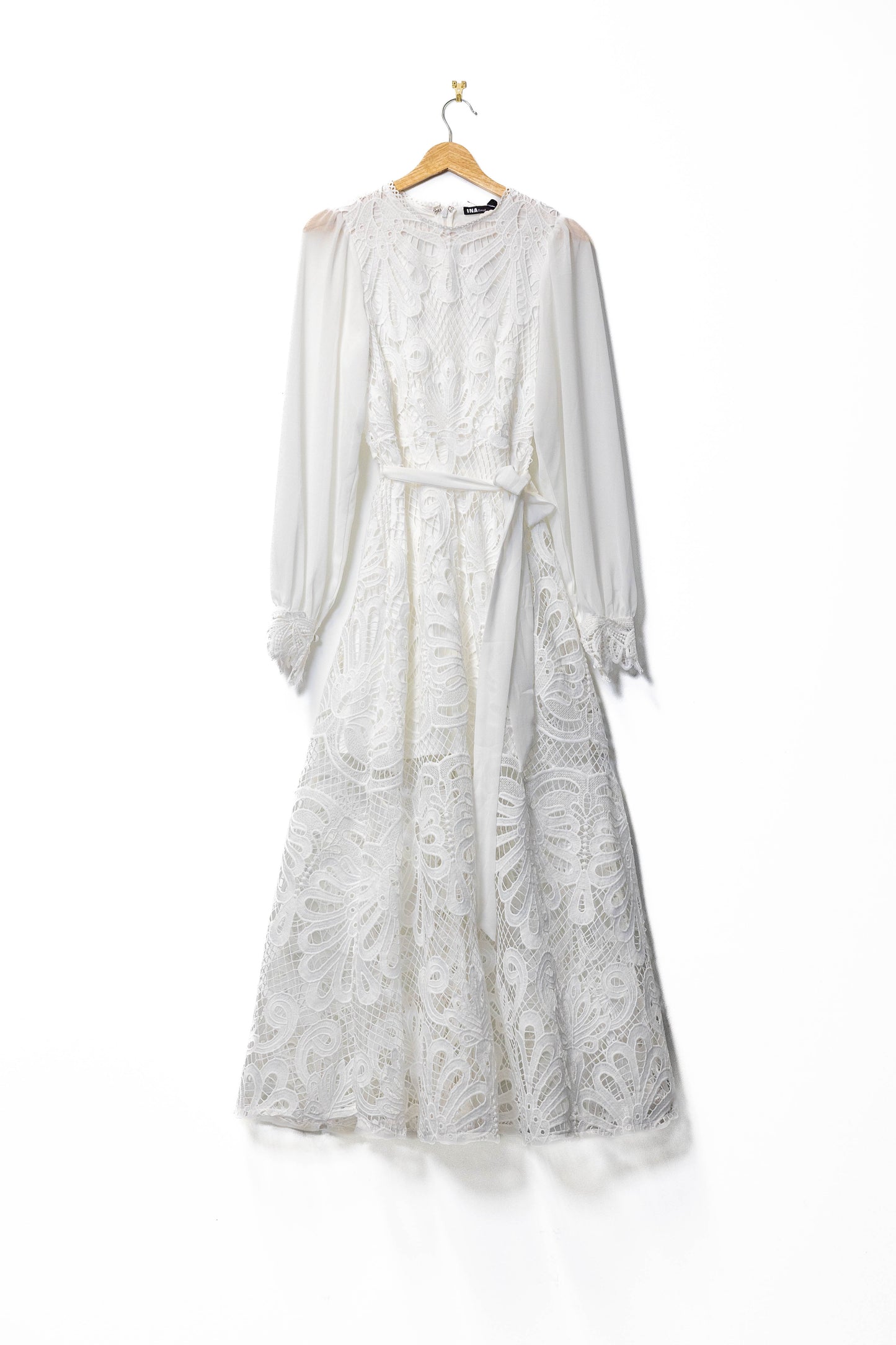 Elegant White Lace Maxi Dress