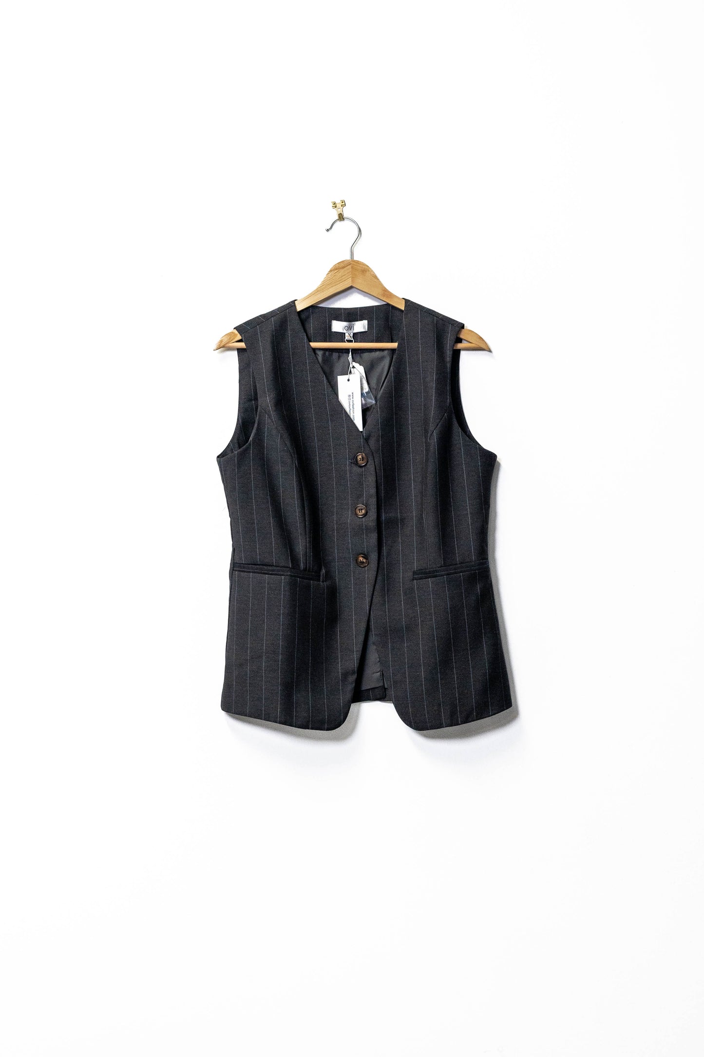 Classic Pinstripe Sleeveless Vest