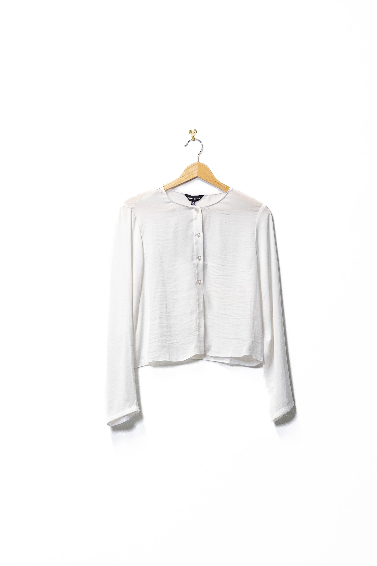White Button-Up Crop Top