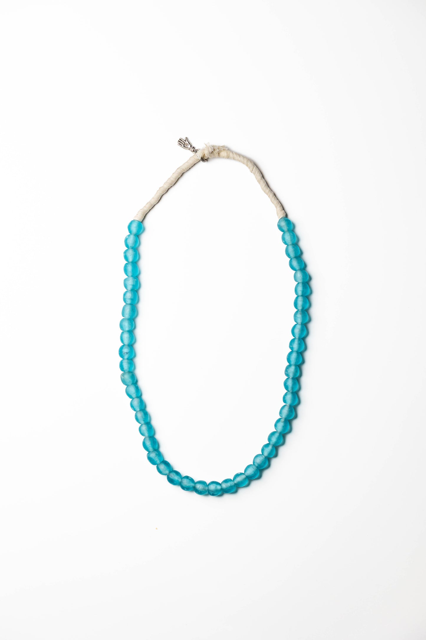 Handmade Recycled Glass Bead Necklace – Ocean Blue