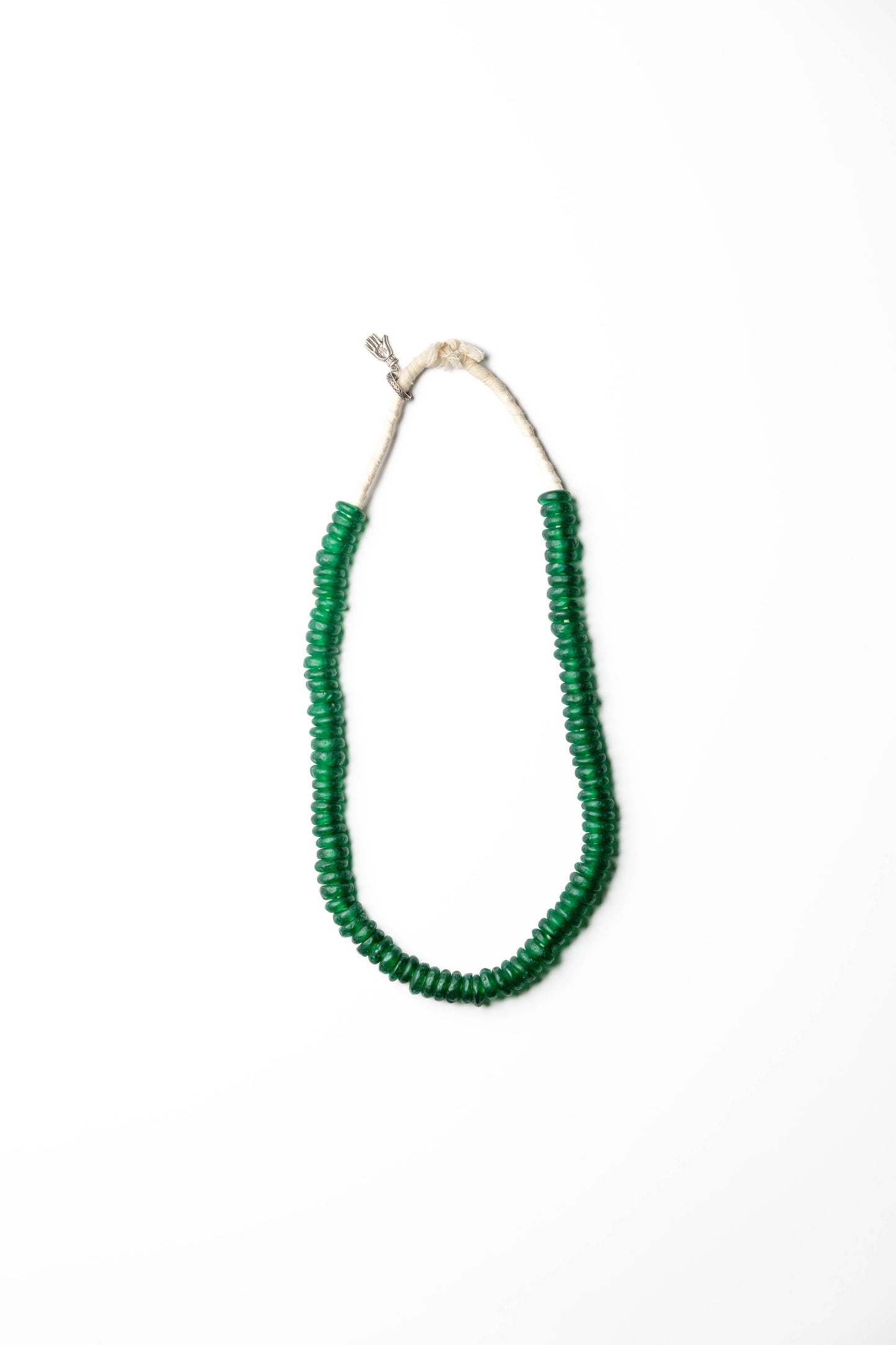 Deep Green Recycled Glass Beaded Necklace