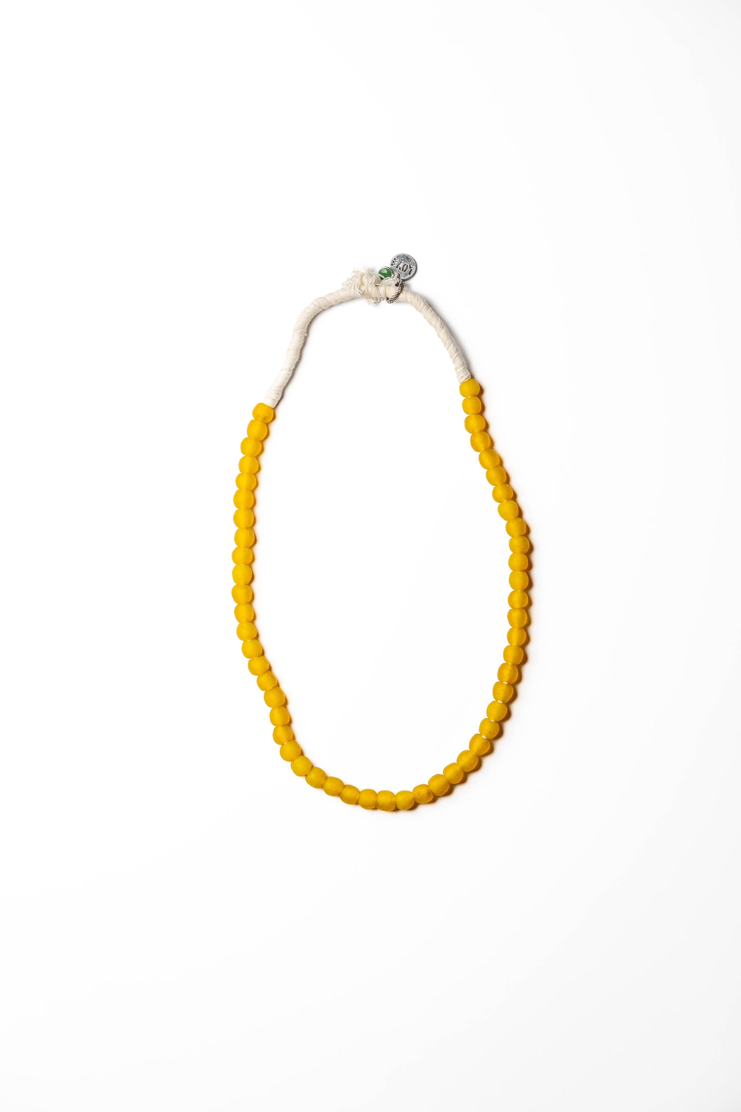 Sunbeam Yellow Recycled Glass Beaded Necklace