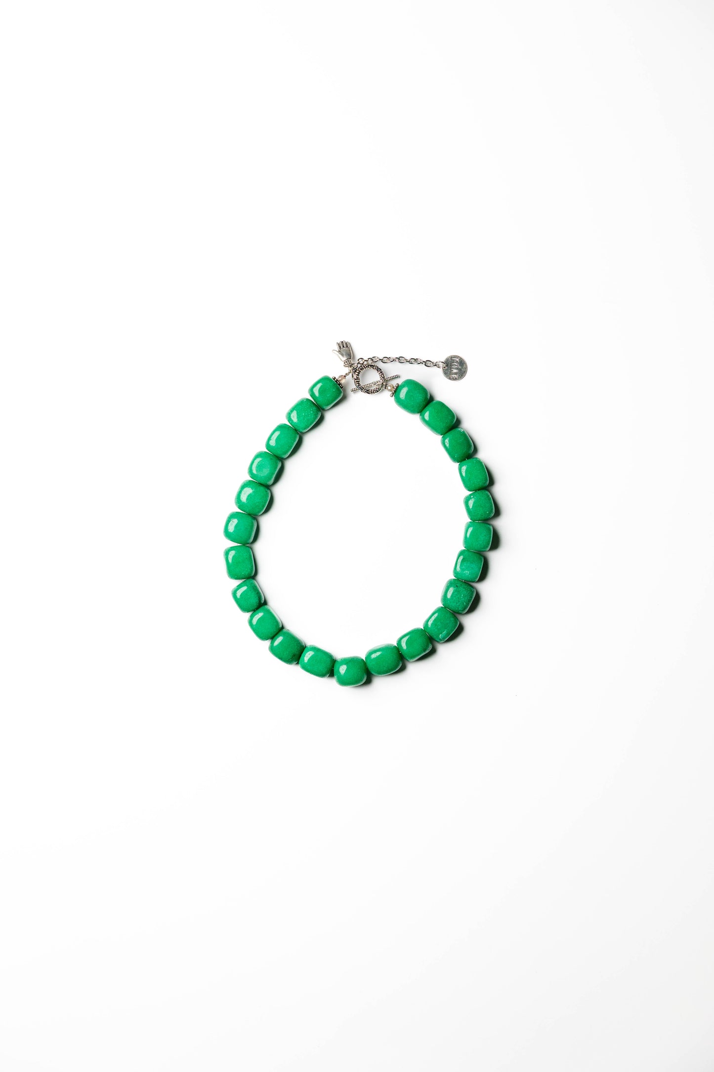 Chunky Green Beaded Statement Necklace