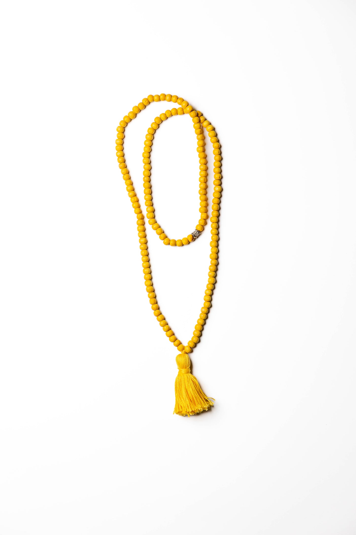 Golden Yellow Beaded Tassel Necklace – Boho Chic Statement Piece