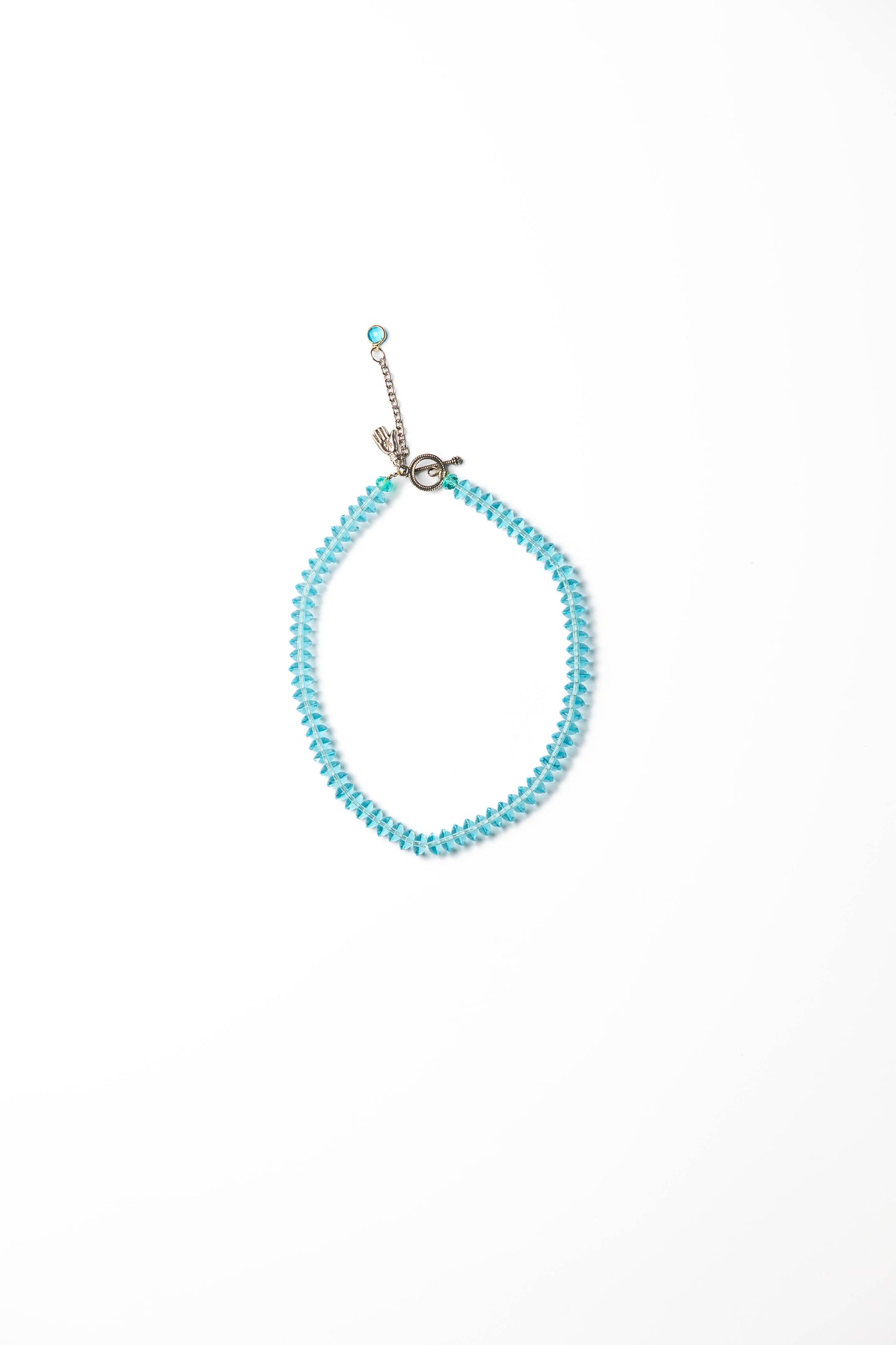 Sky Blue Crystal Beaded Necklace