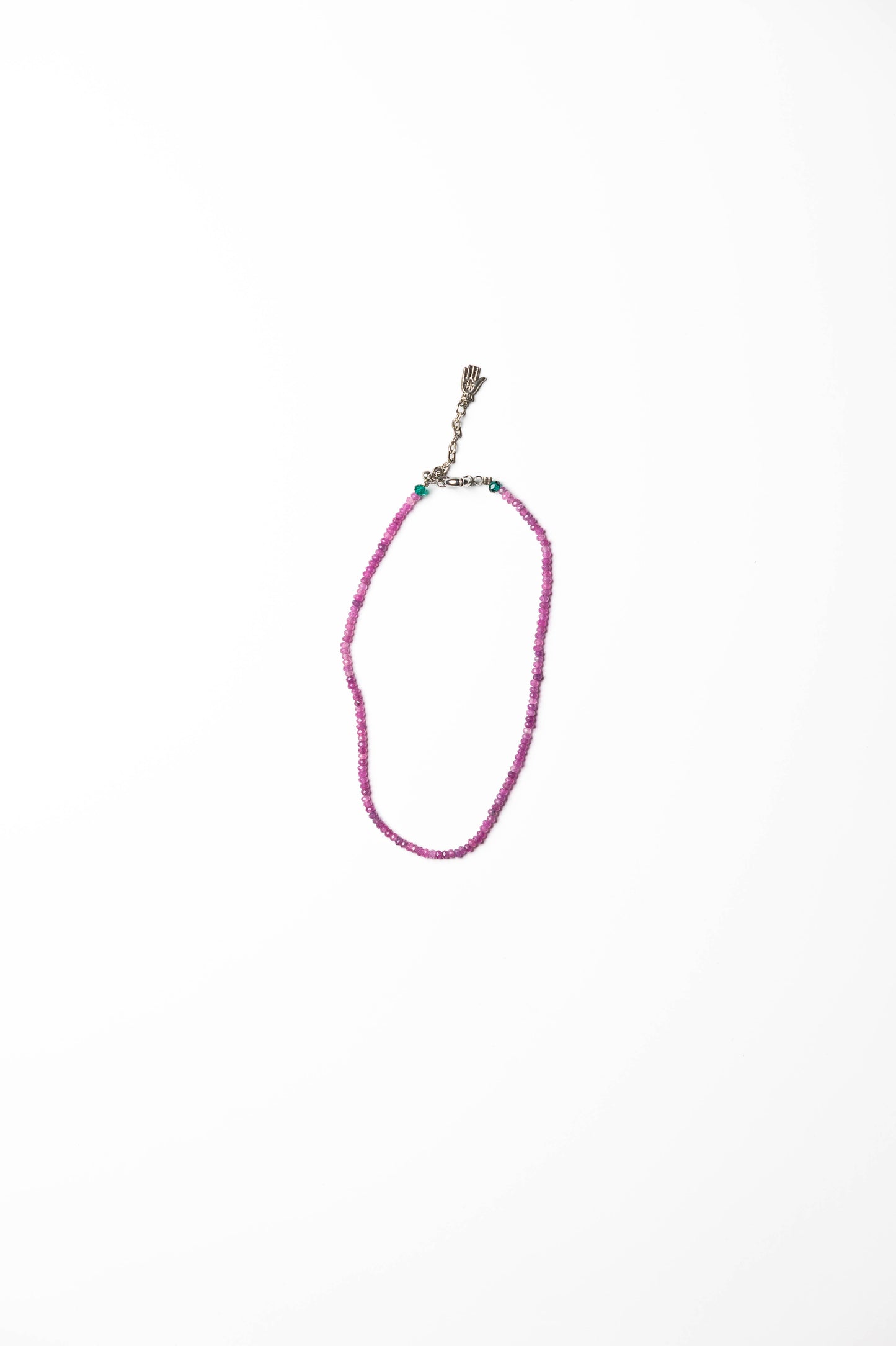 Faceted Purple Sapphire Necklace with Adjustable Silver Chain