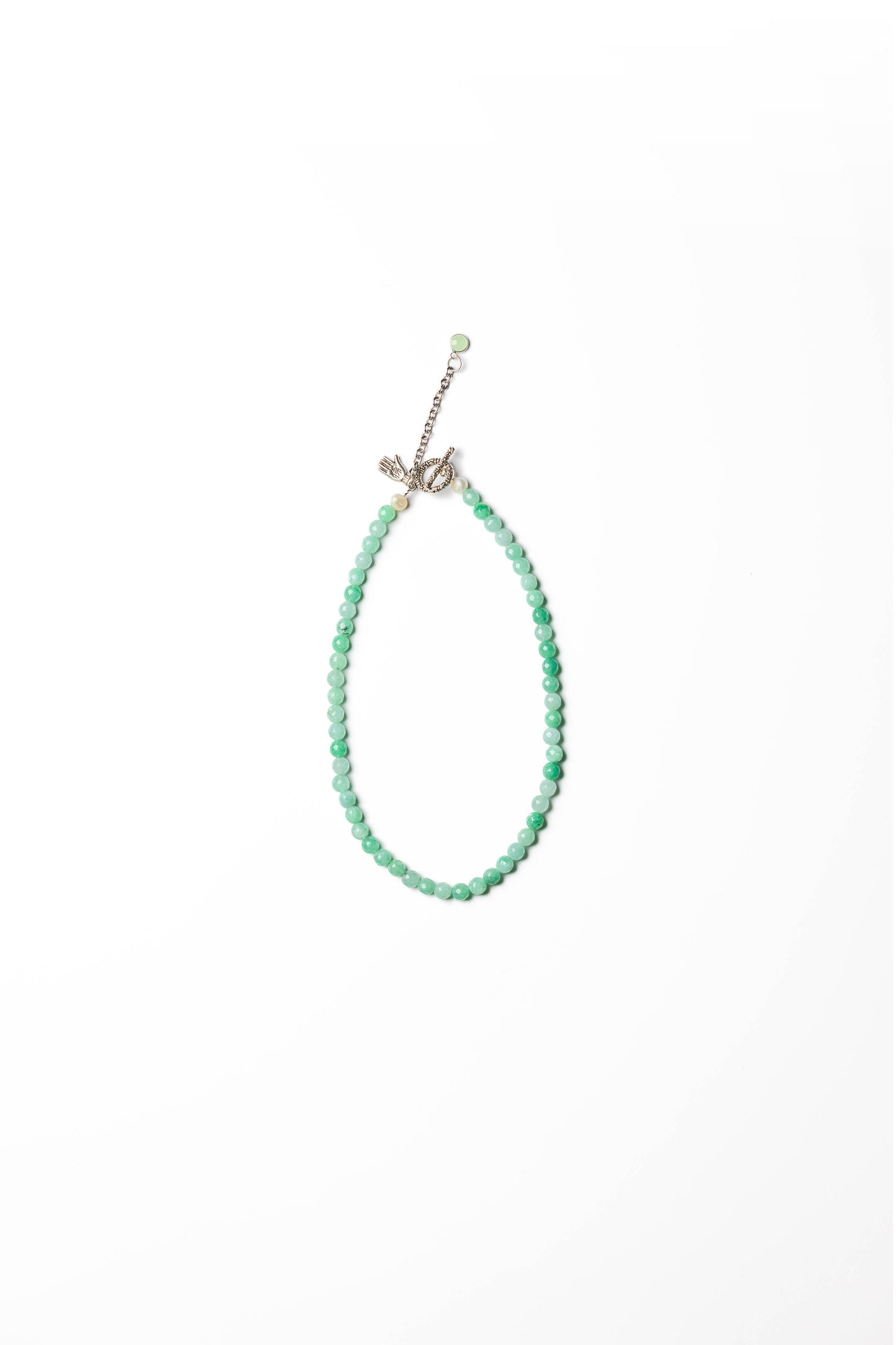 Mint Green Aventurine Necklace with Silver Toggle Clasp