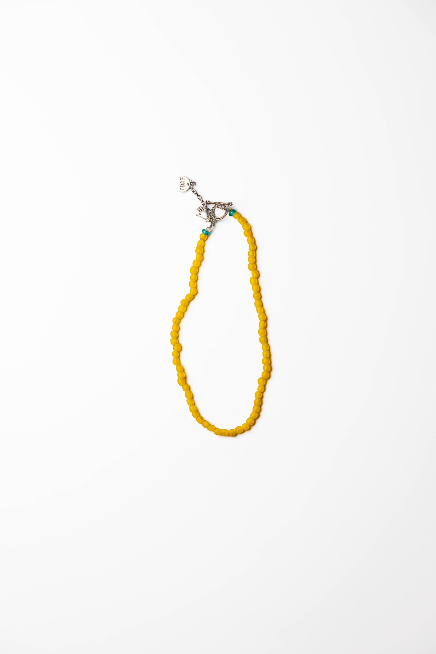 Golden Glow Beaded Necklace with Silver Accents