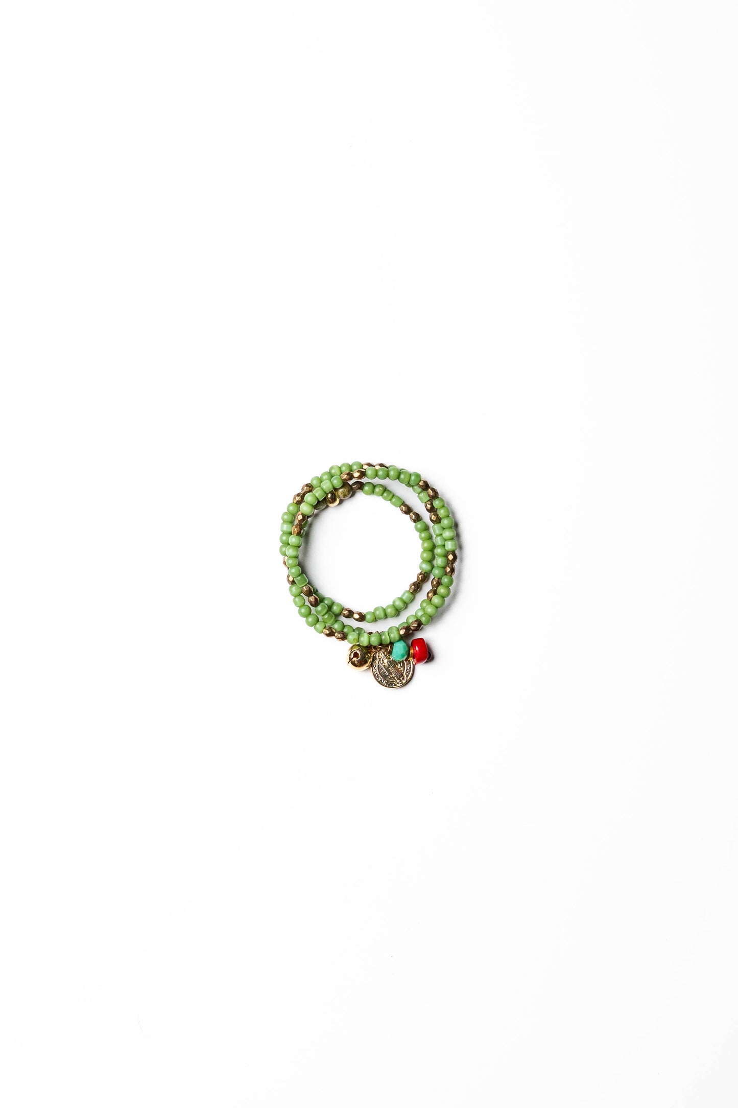 Boho Chic Green Beaded Wrap Bracelet