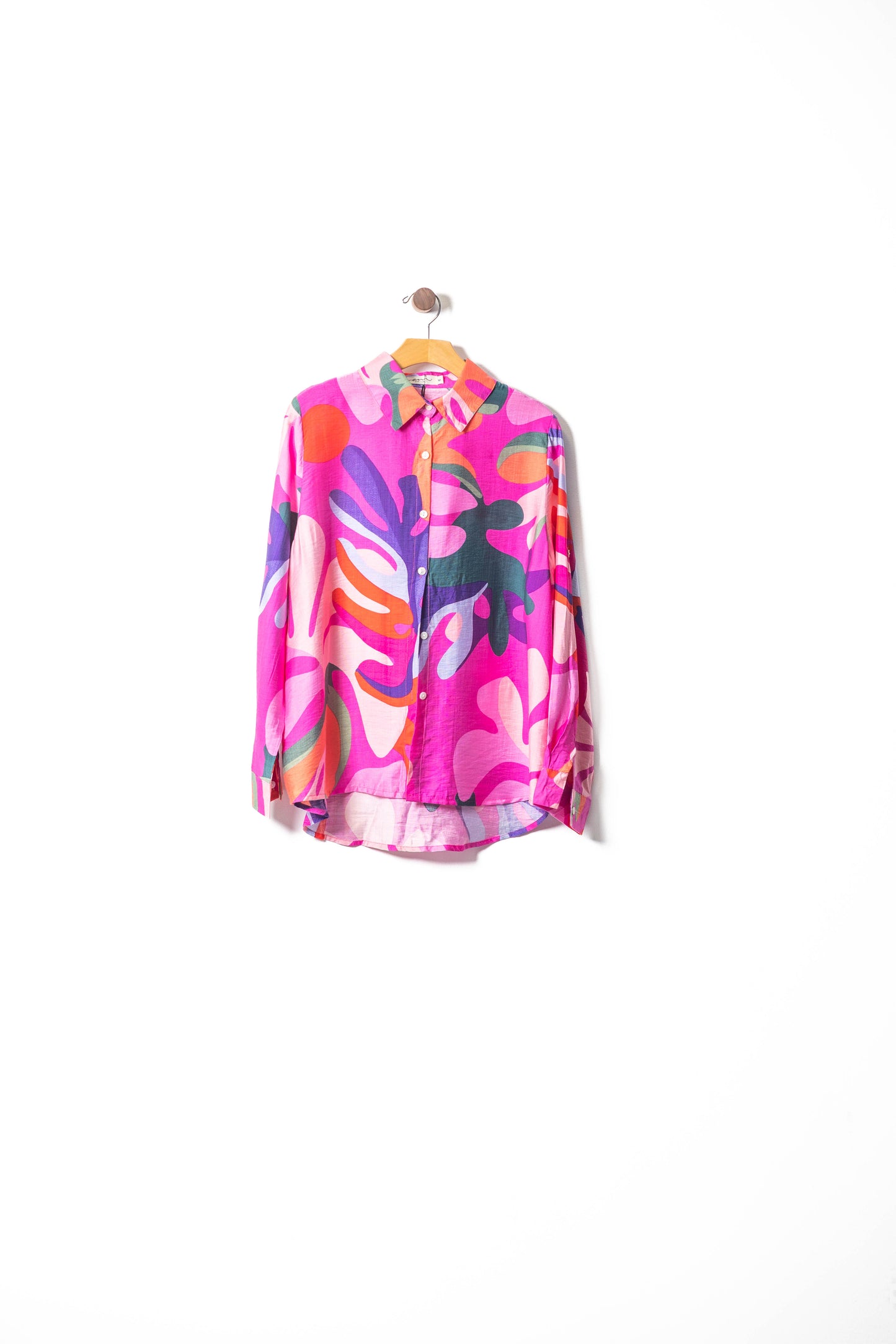 Vibrant Abstract Print Button-Up Shirt