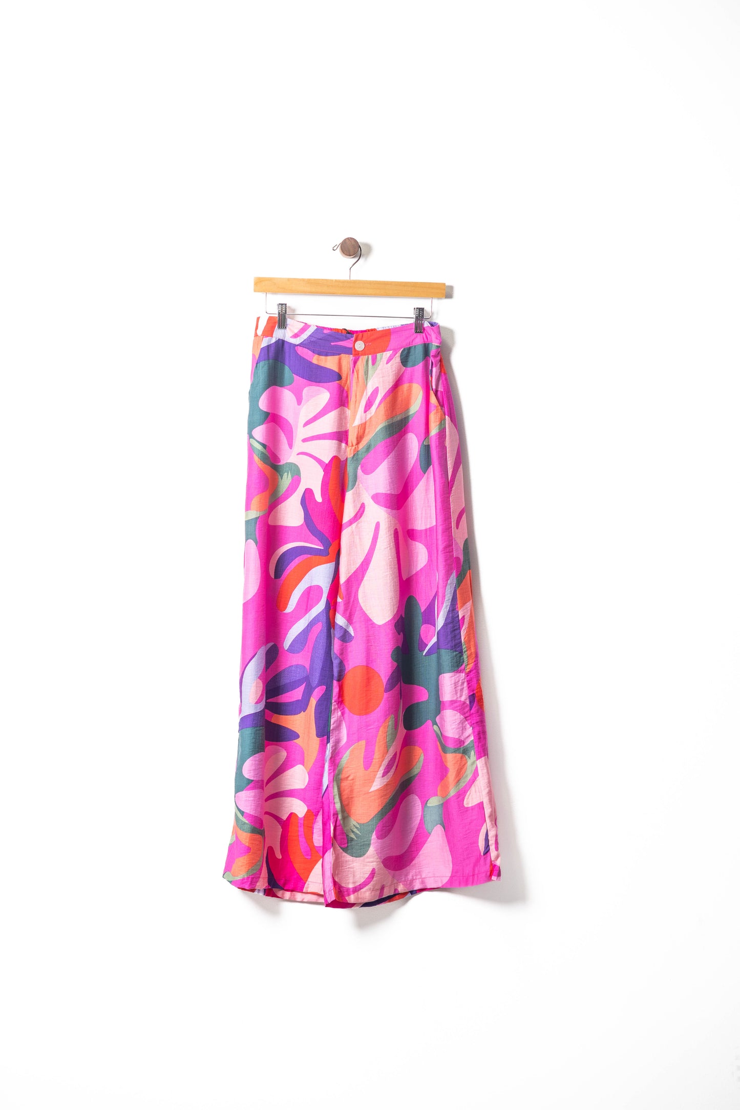 Vibrant Abstract Print Wide-Leg Pants