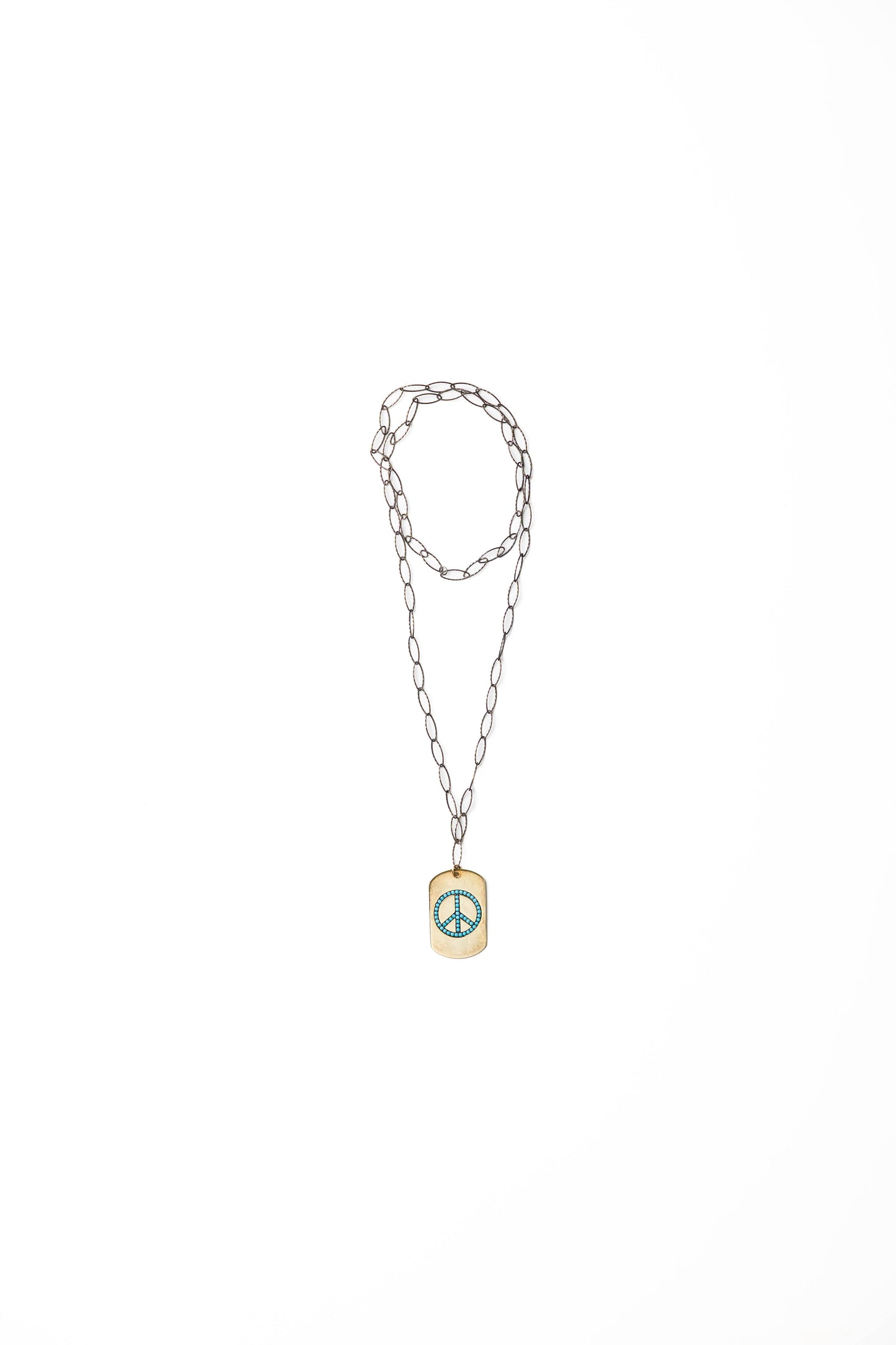Peace Sign Pendant Chain Necklace