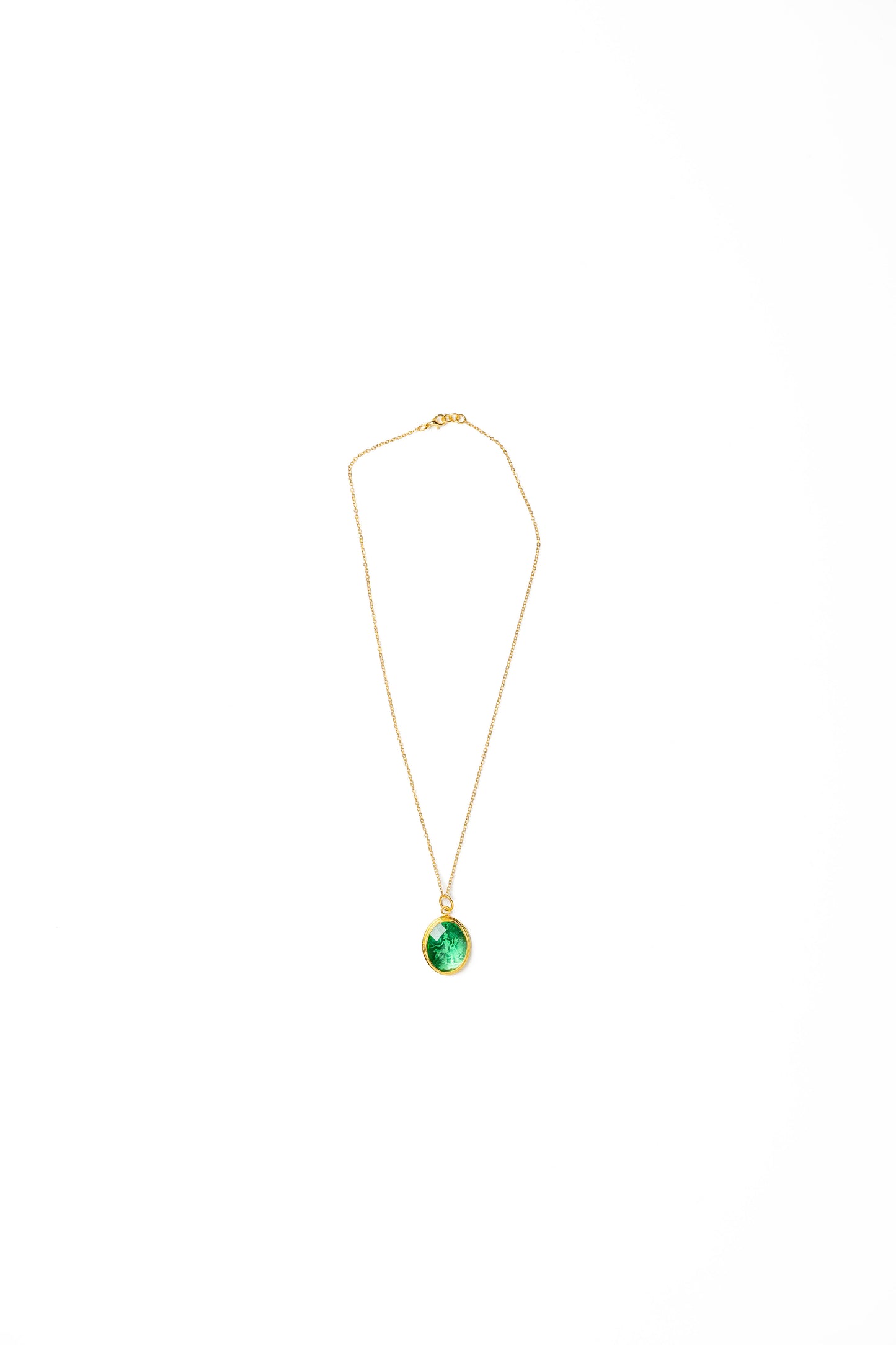 Emerald Green Crystal Pendant Necklace