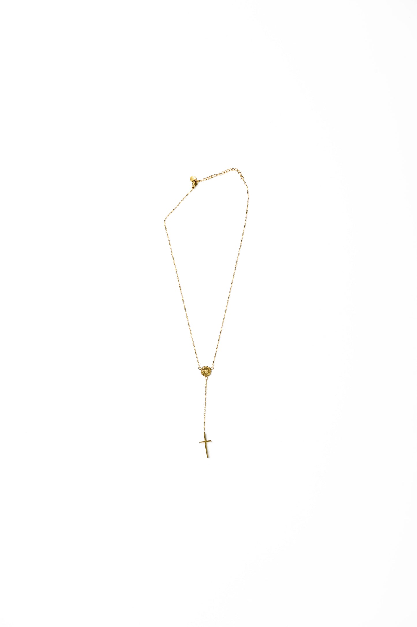 Golden Cross Pendant Y Necklace