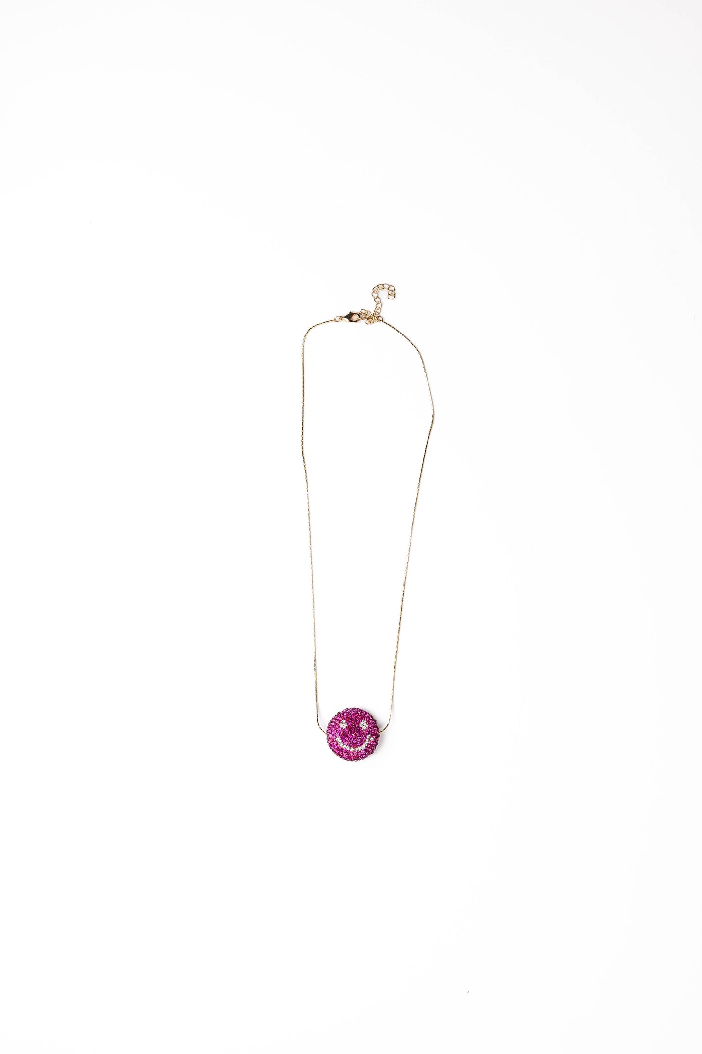 Crystal Smiley Face Pendant Necklace