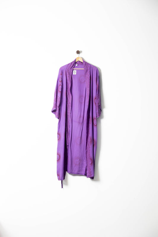 Boho Spiritual Print Long Kimono