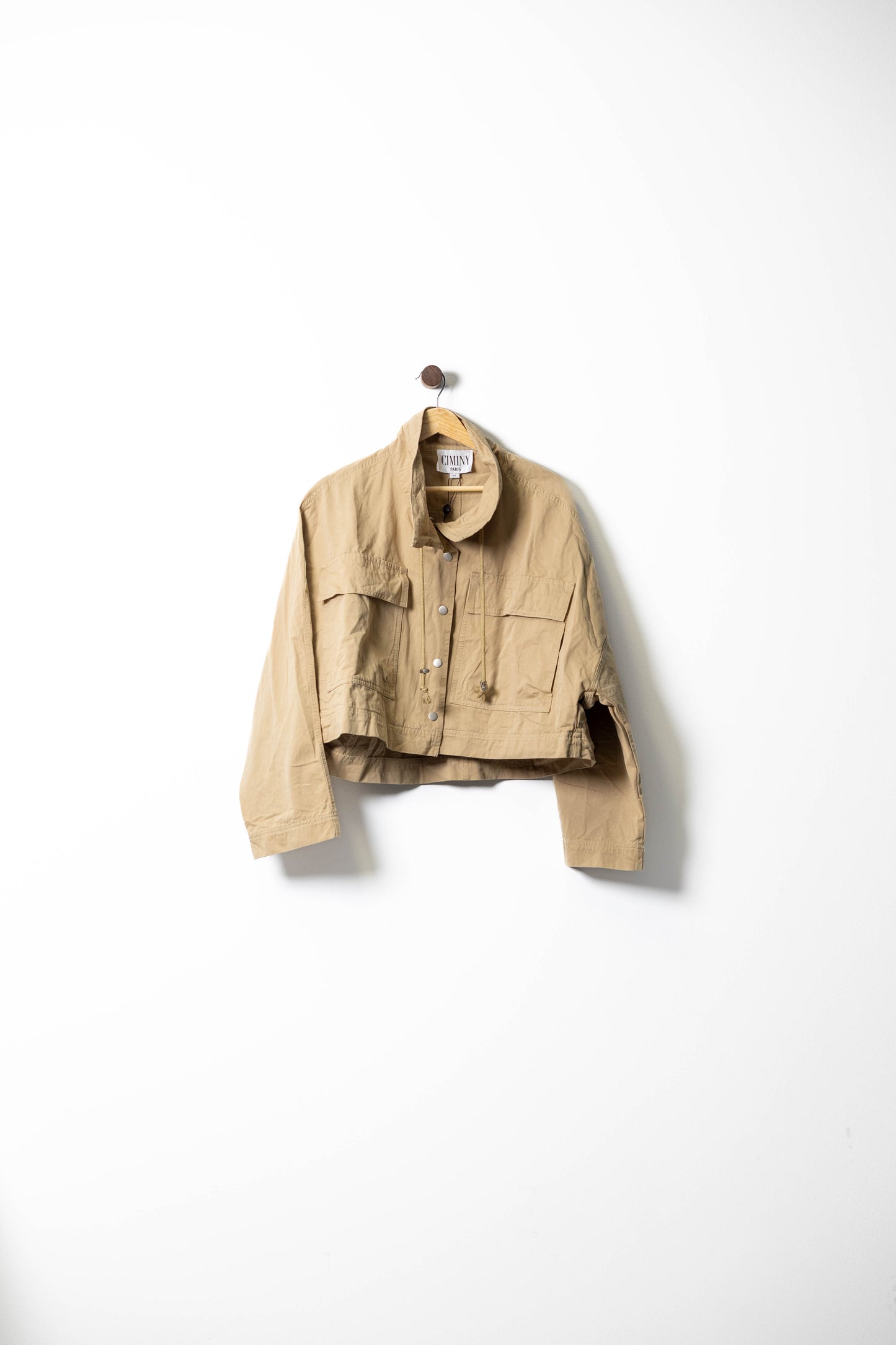 Cropped Utility Jacket with Front Pockets