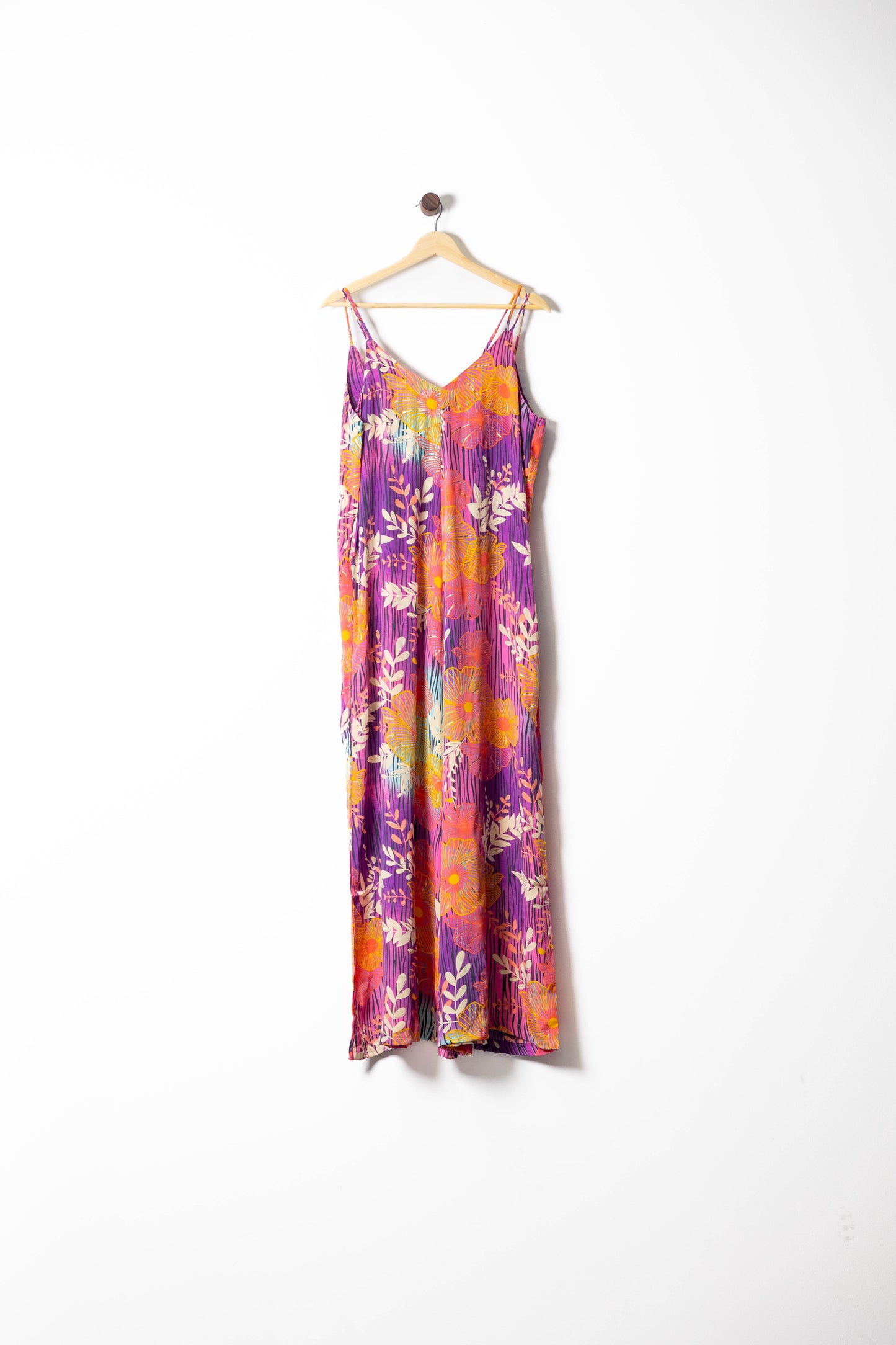 Tropical Sunset Pleated Maxi Jumpsuit