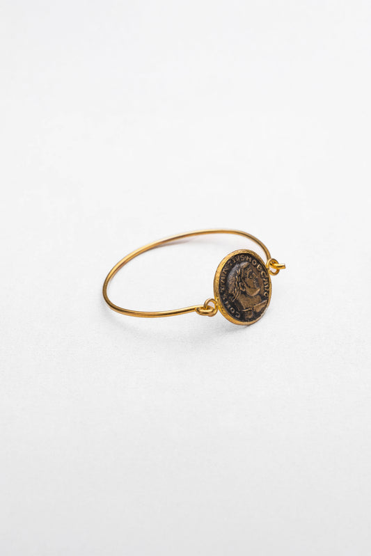 Antique Coin Charm Golden Bangle