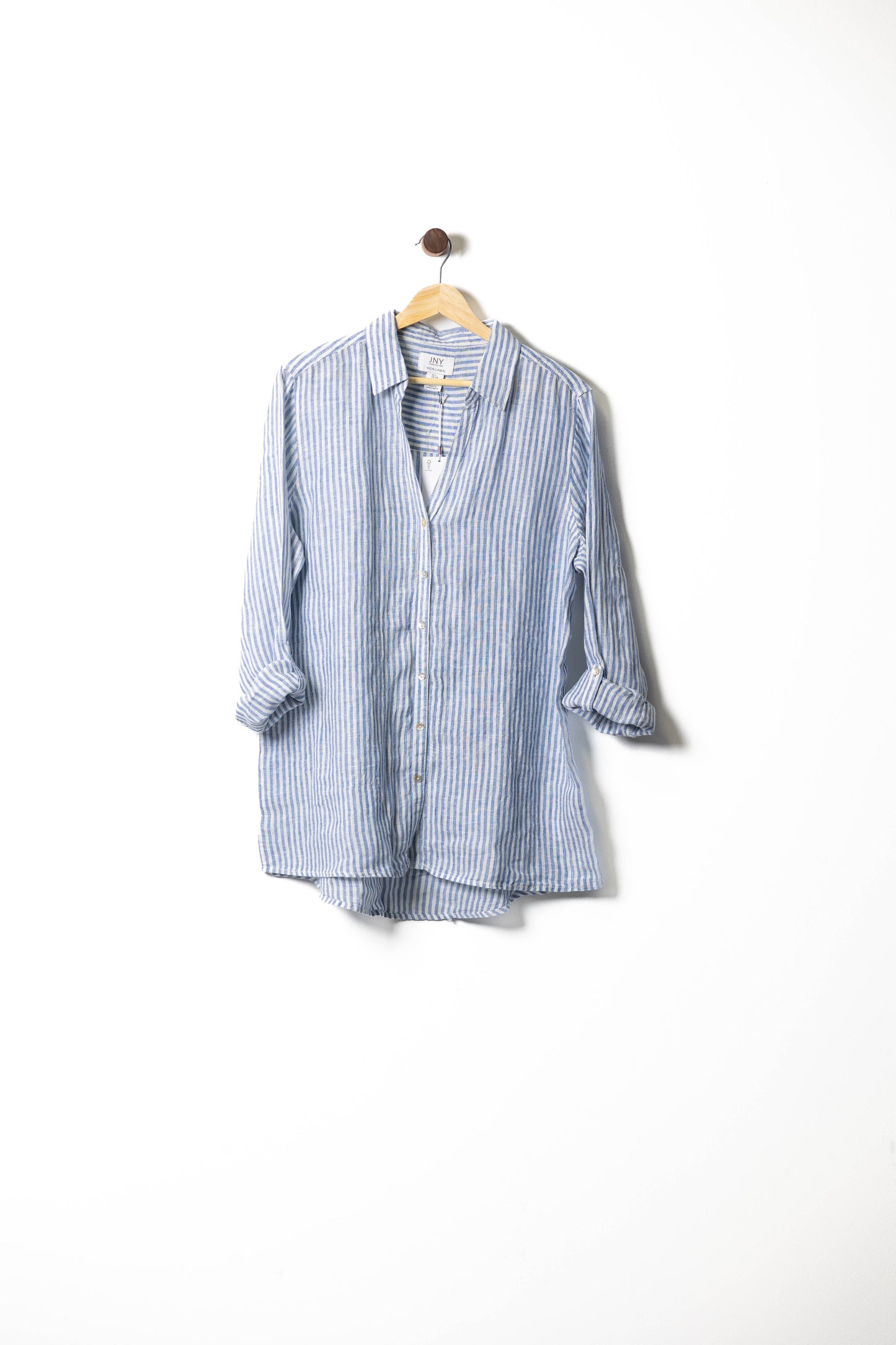 Coastal Striped Linen Button-Up Shirt