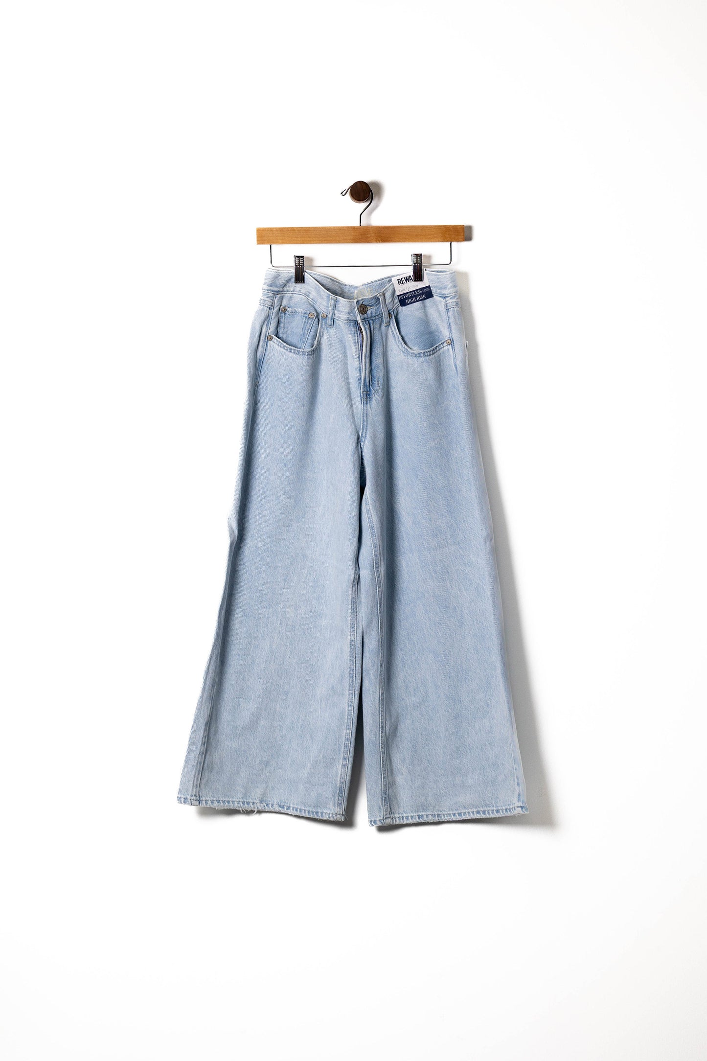 Wide-Leg Light Wash Denim Jeans