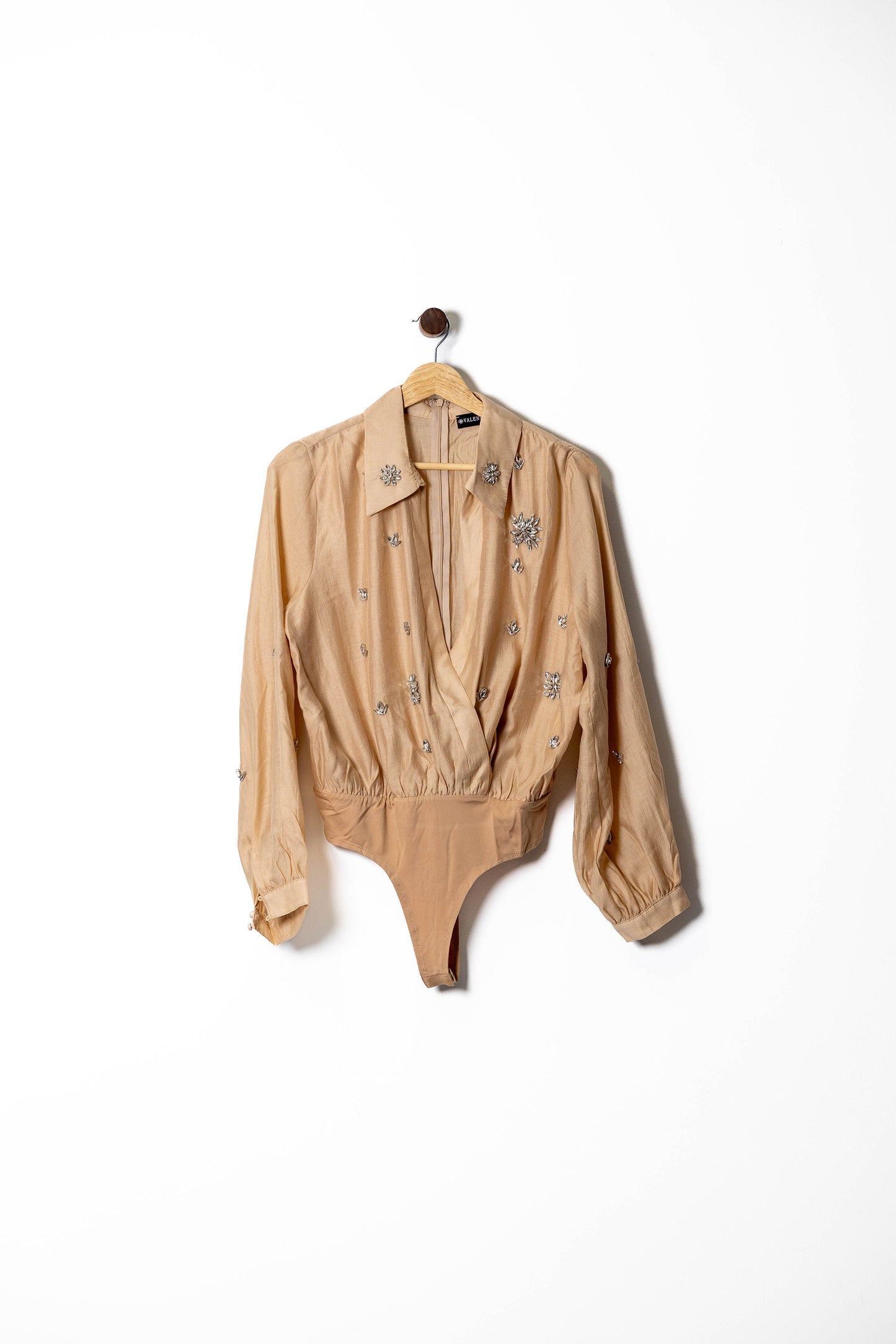 Sparkle Embellished Plunge Bodysuit
