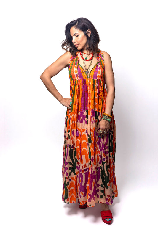 Boho Patchwork Maxi Dress