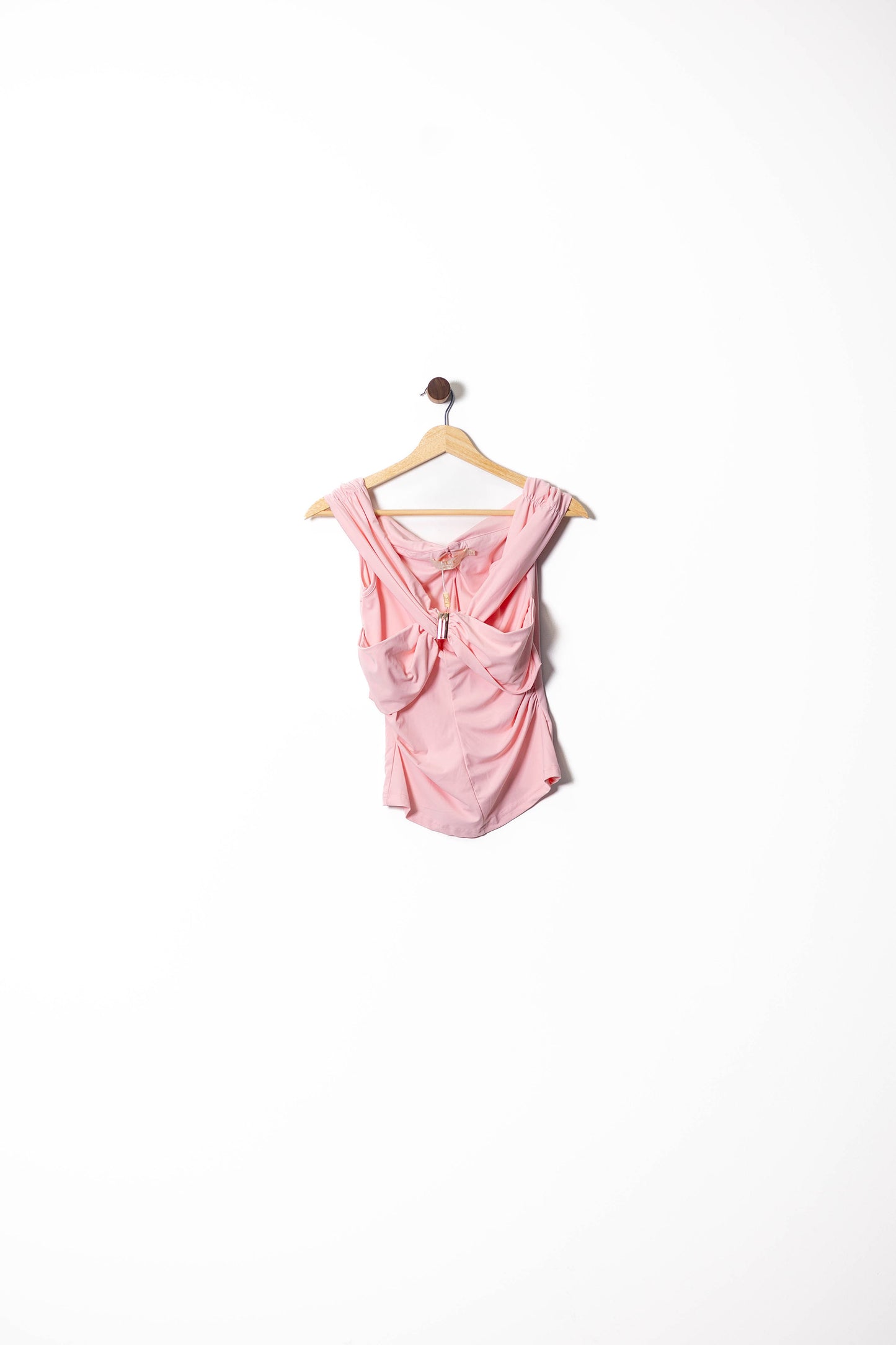 Ruched Bow Accent Draped Top