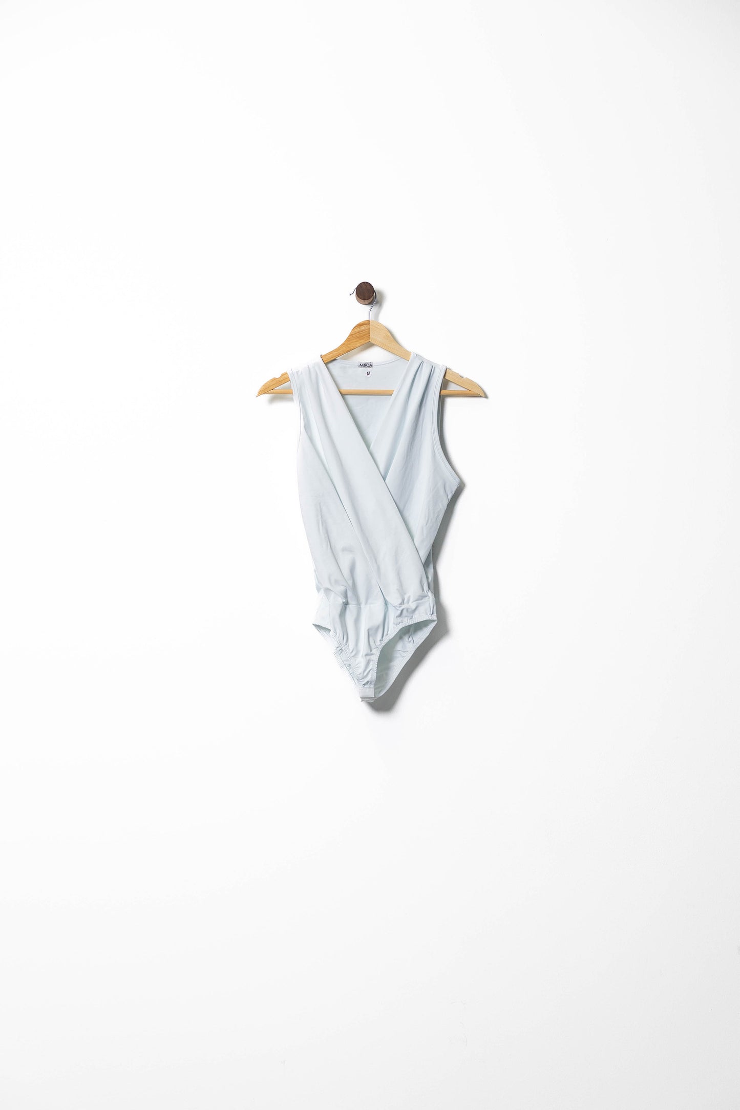 Wrap Front Soft Blue Bodysuit