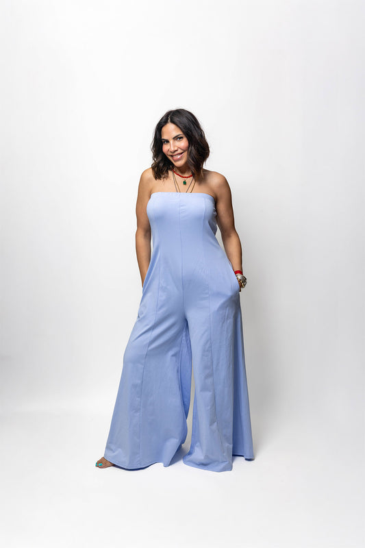 Strapless Wide-Leg Jumpsuit