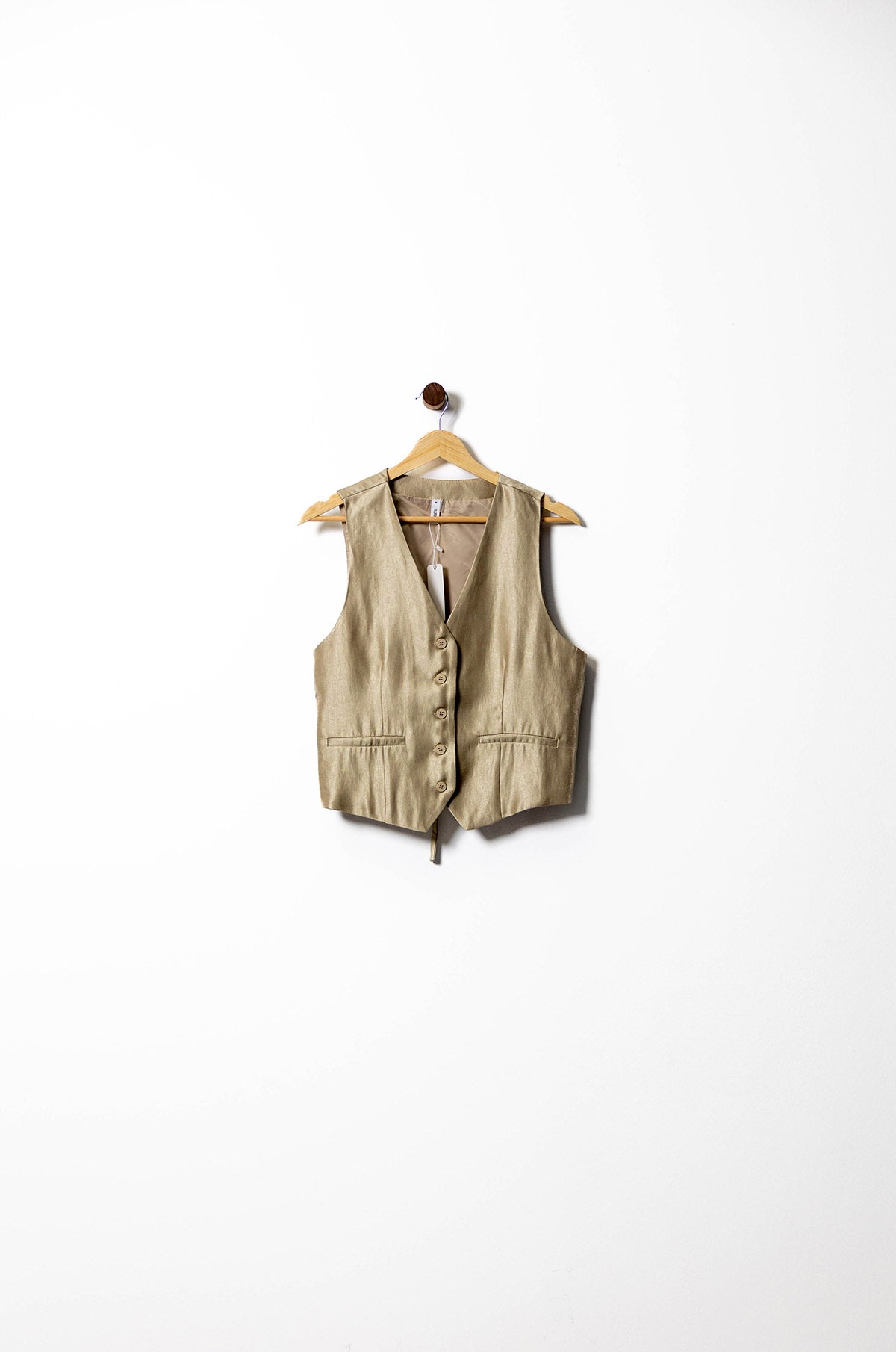 Tailored Satin Button-Up Vest