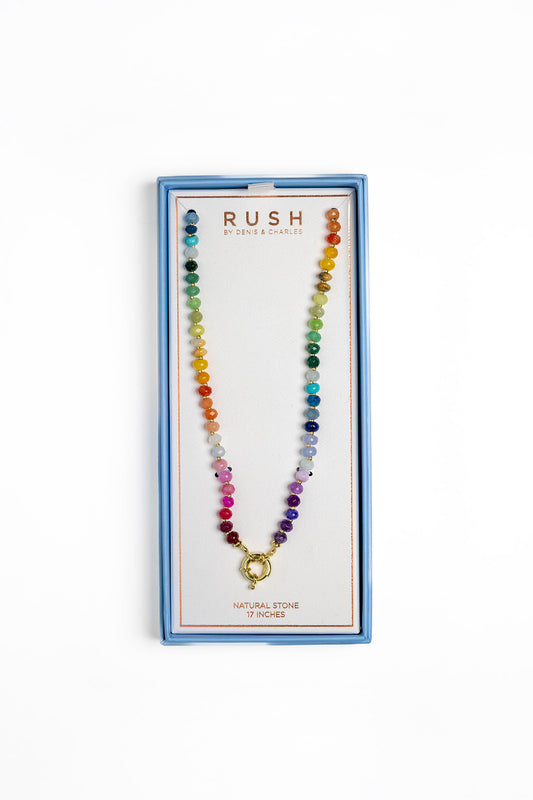 Rainbow Natural Stone Beaded Necklace