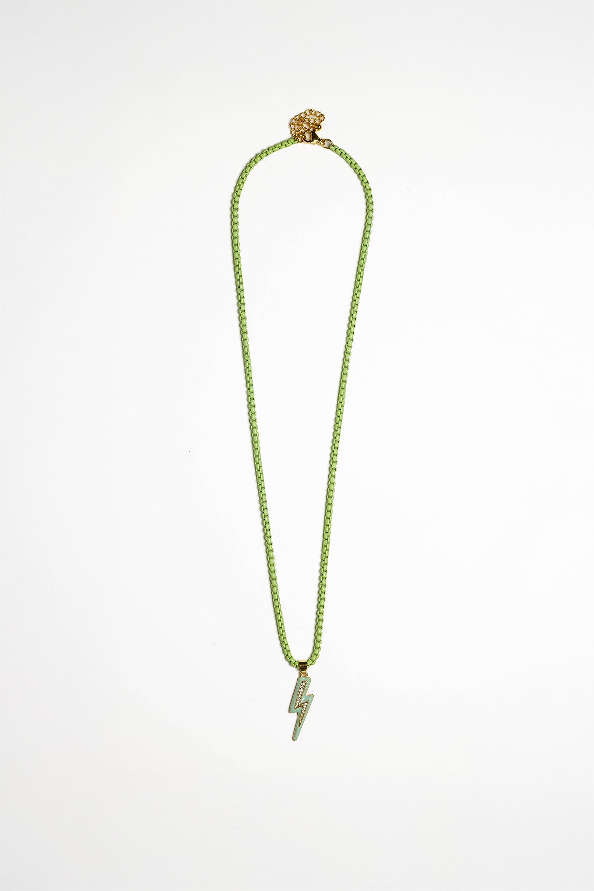 Lightning Bolt Pendant Cord Necklace