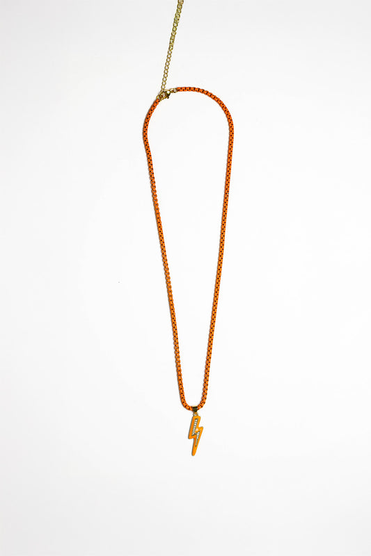 Lightning Bolt Pendant Cord Necklace