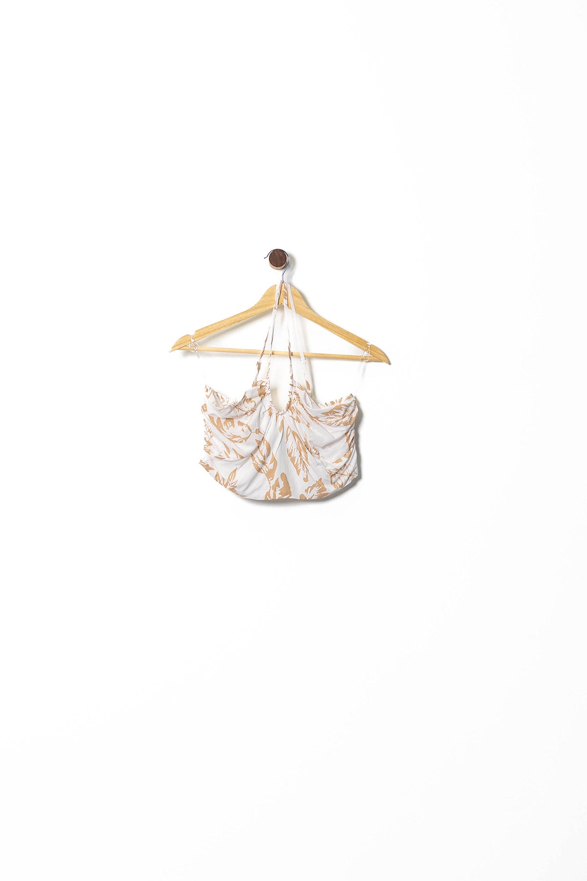 Tropical Print Ruched Crop Top