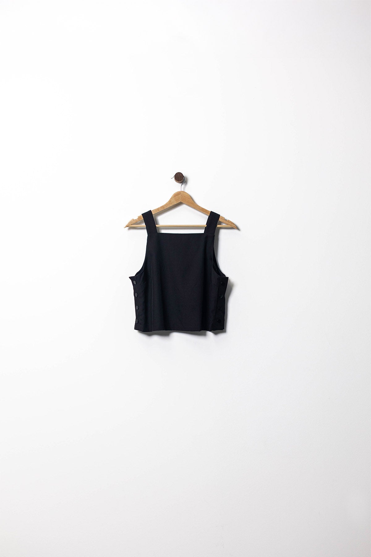 Side Button Square-Neck Sleeveless Top