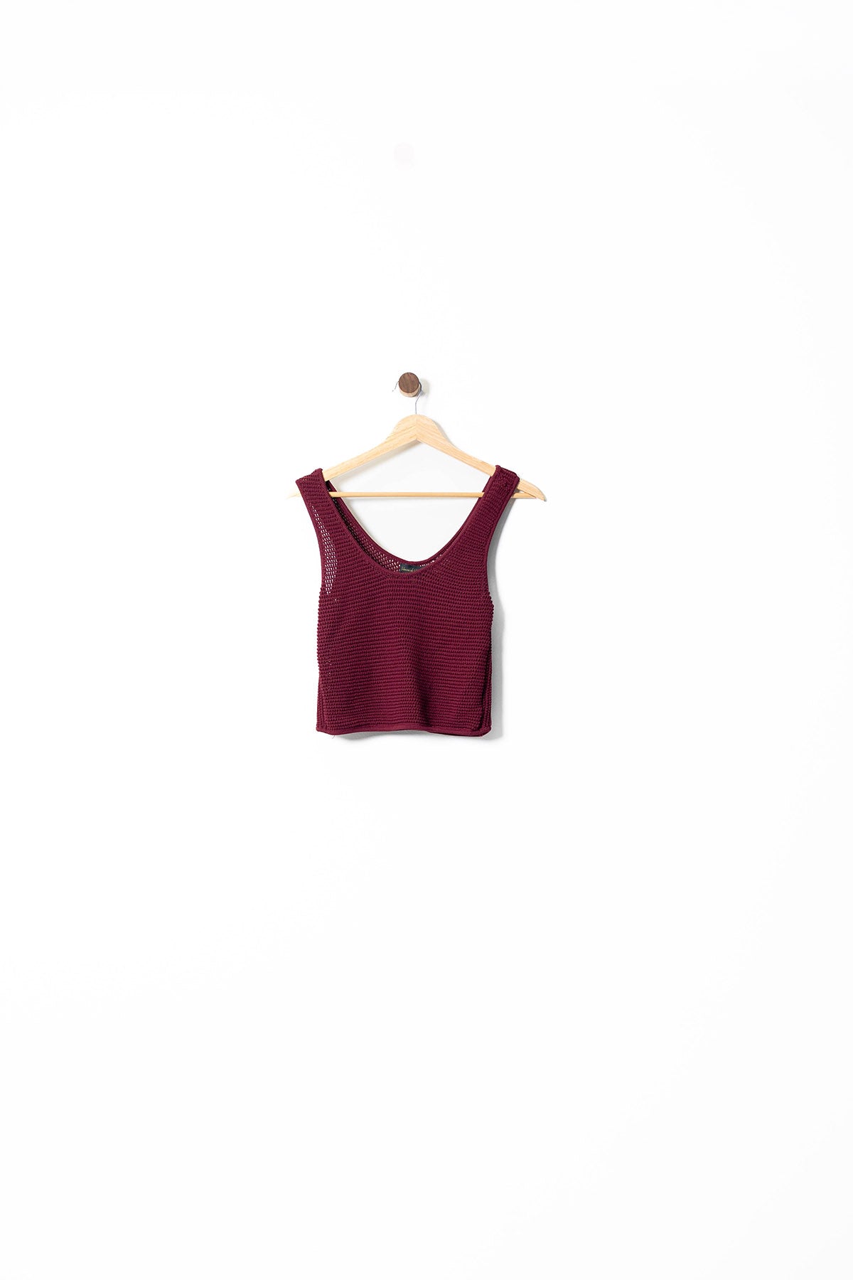 Burgundy Knit Vest Top & Linen Shorts