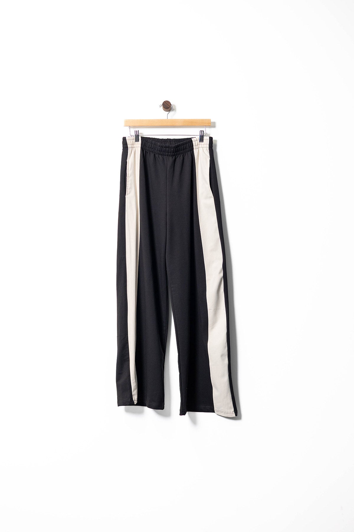 Two-Tone Zip Polo & Wide-Leg Track Pants Set
