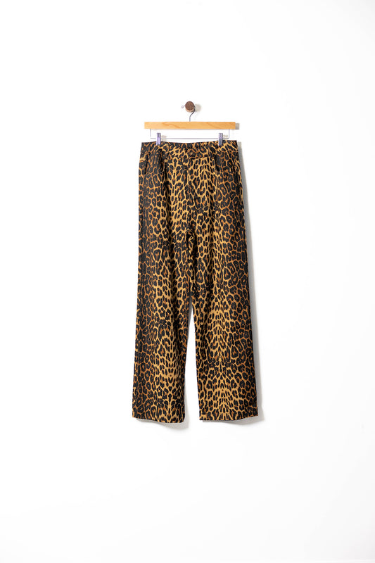 Bold Leopard Print Wide-Leg Pants