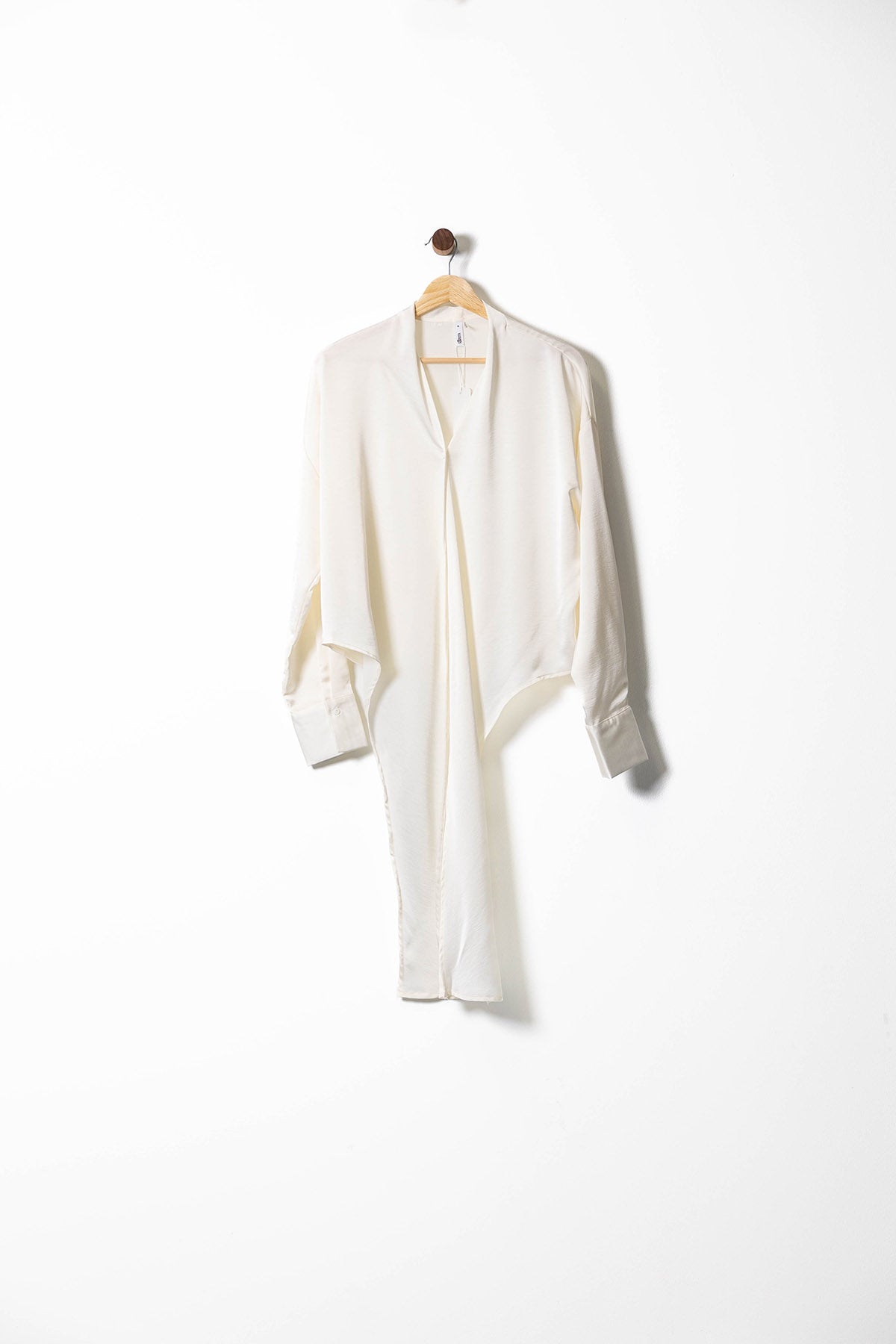 Satin Blouse with Cuffed Sleeves