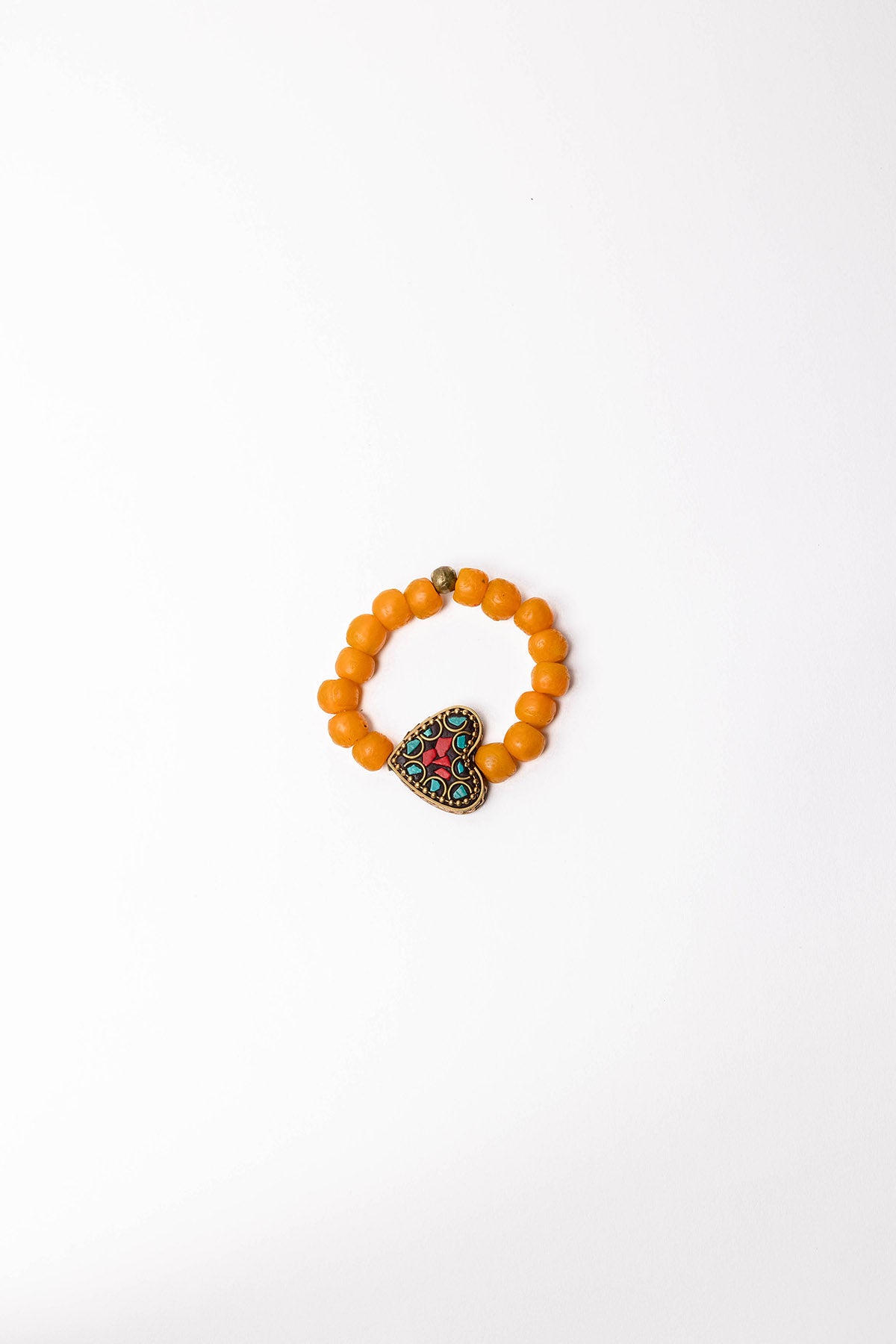 Ethnic Glass Bead Bracelets with Tibetan Centerpiece