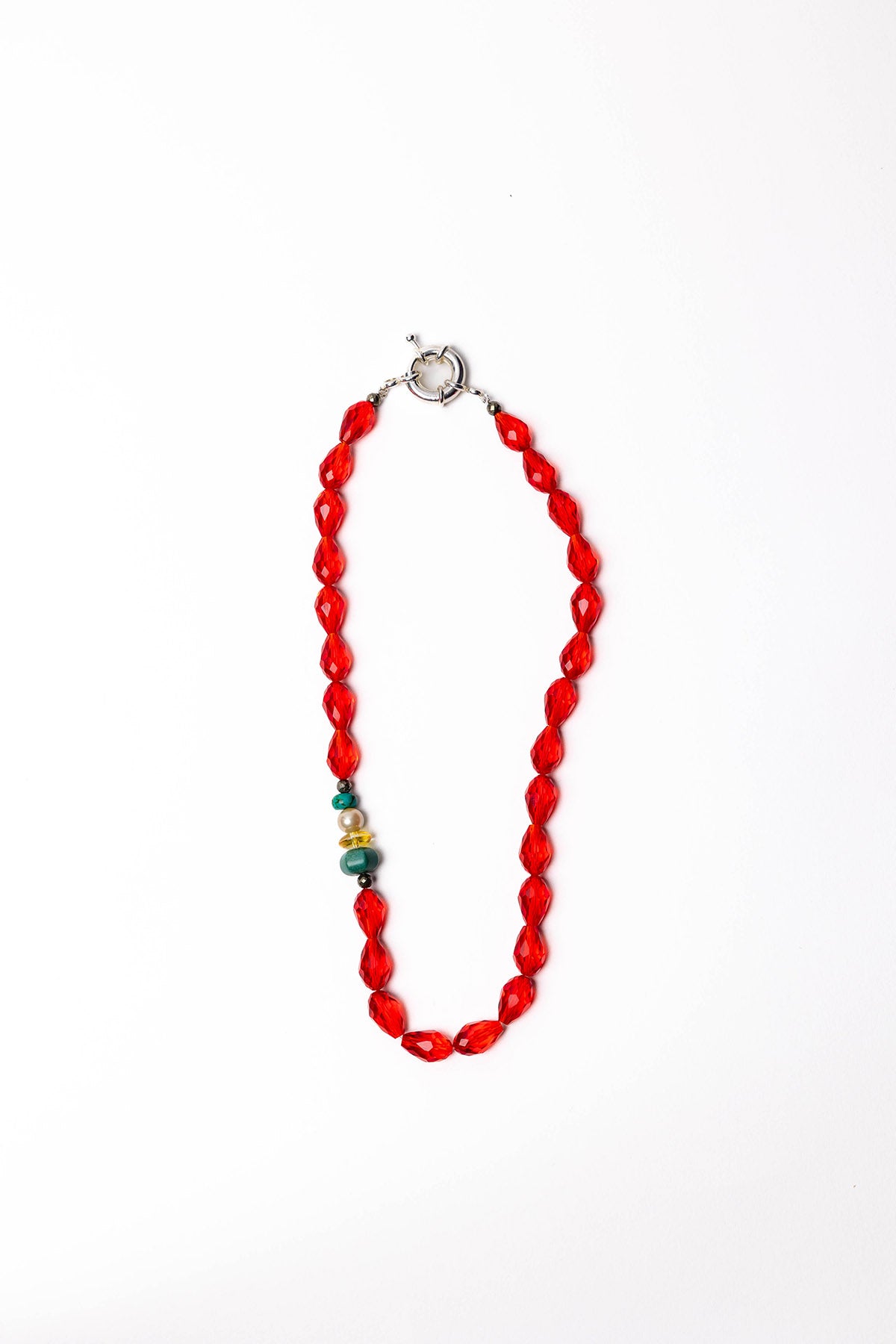 Red Crystal Charm Necklace