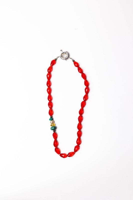 Red Crystal Charm Necklace