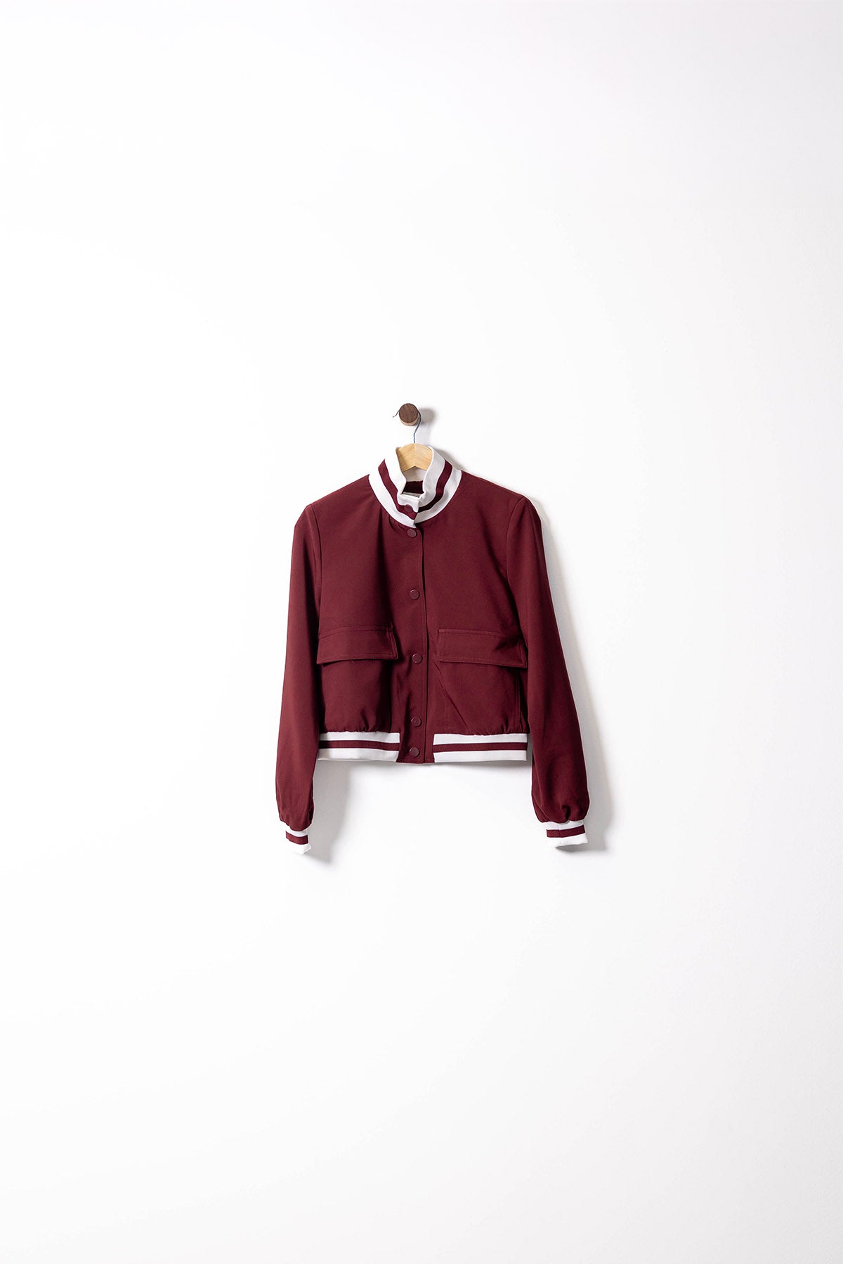 Burgundy Varsity-Inspired Jacket & Pants Set