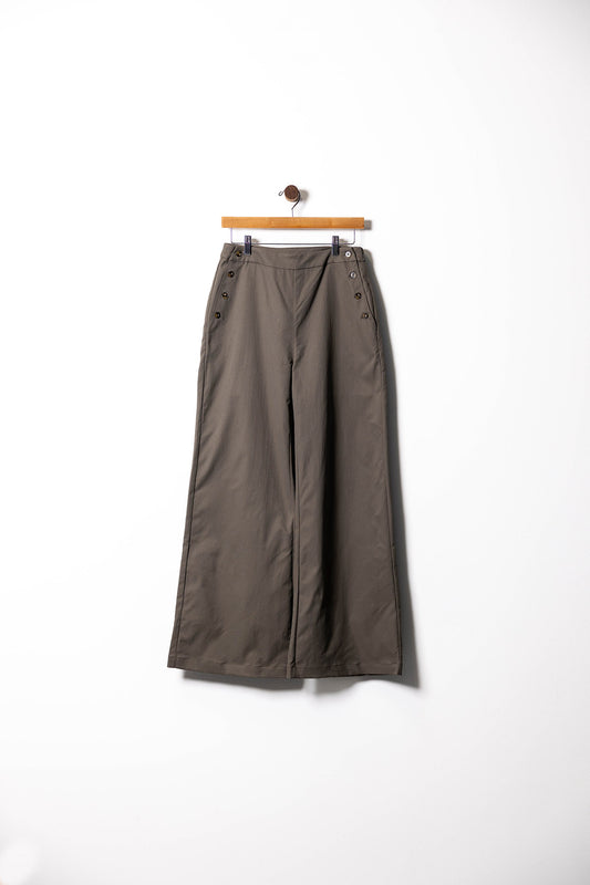 Side Button Pants with Pockets