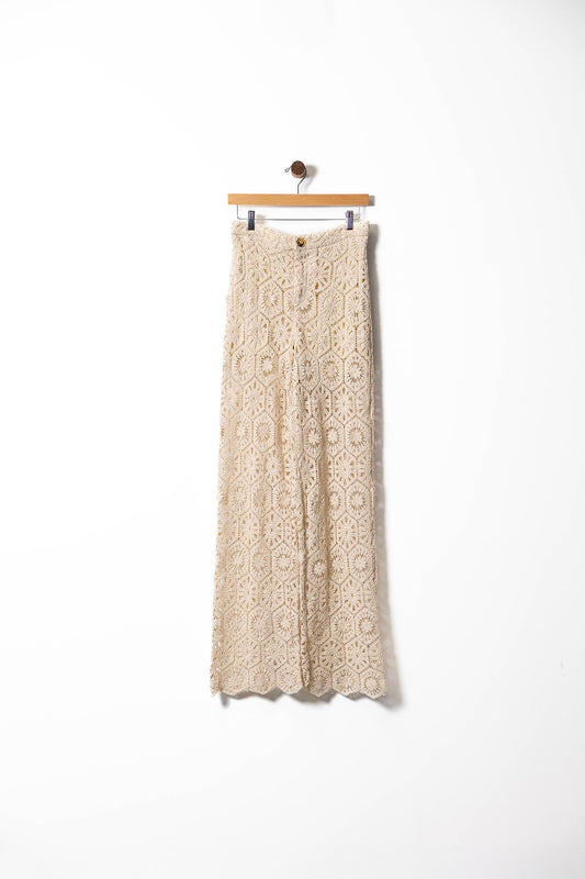 Boho Crochet Wide-Leg Pants